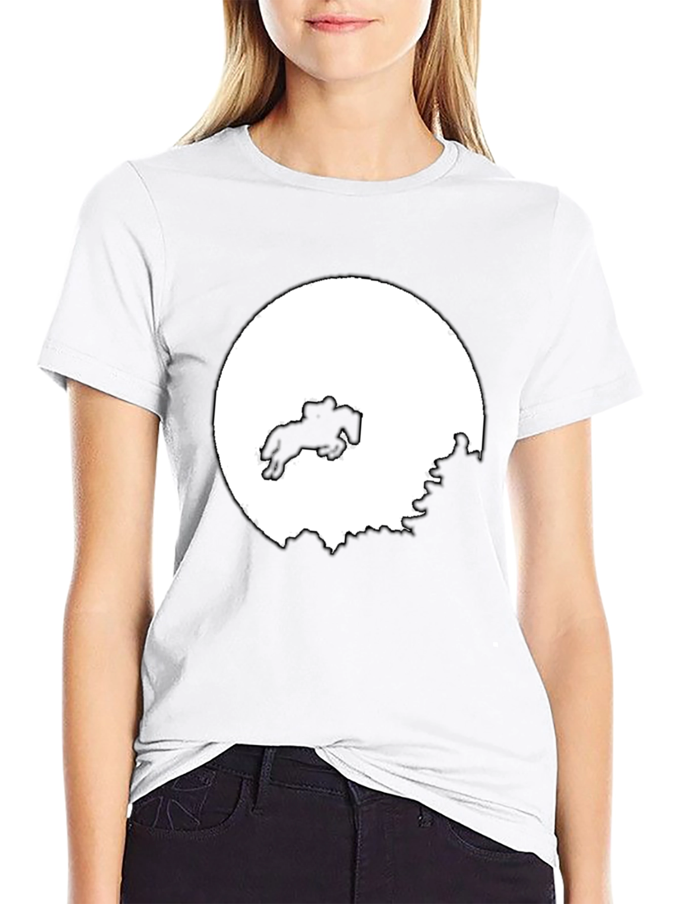 Equestrian Silhouette Tee - Black Cotton Blend