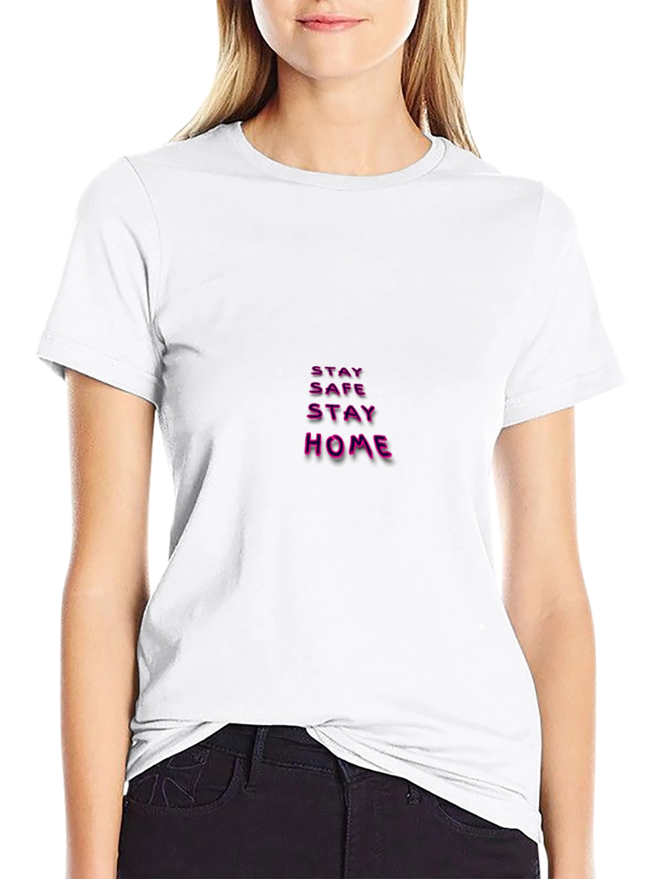 Stay Safe Stay Home Black T-Shirt