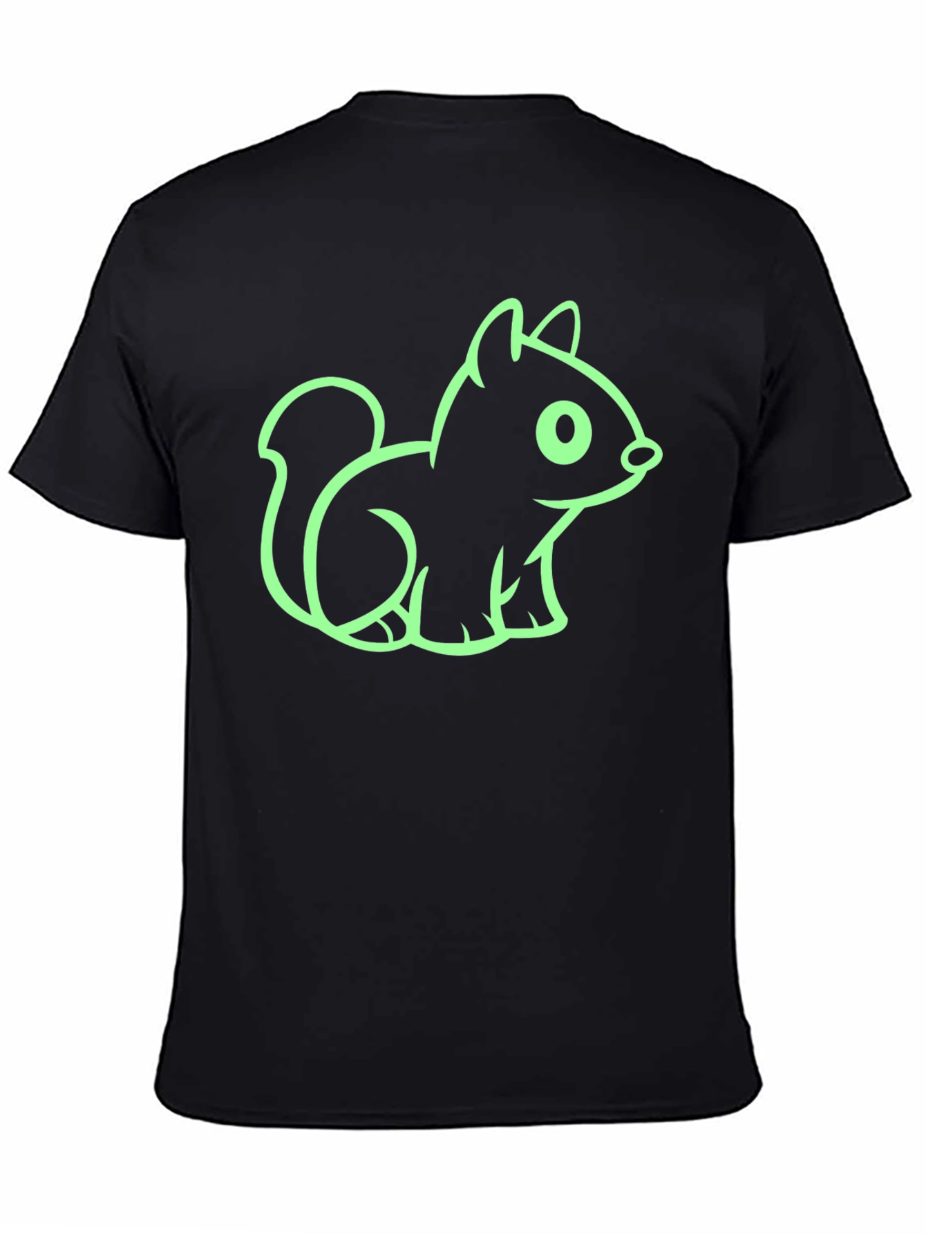 Squirrel Graphic Tee - Black Cotton Blend
