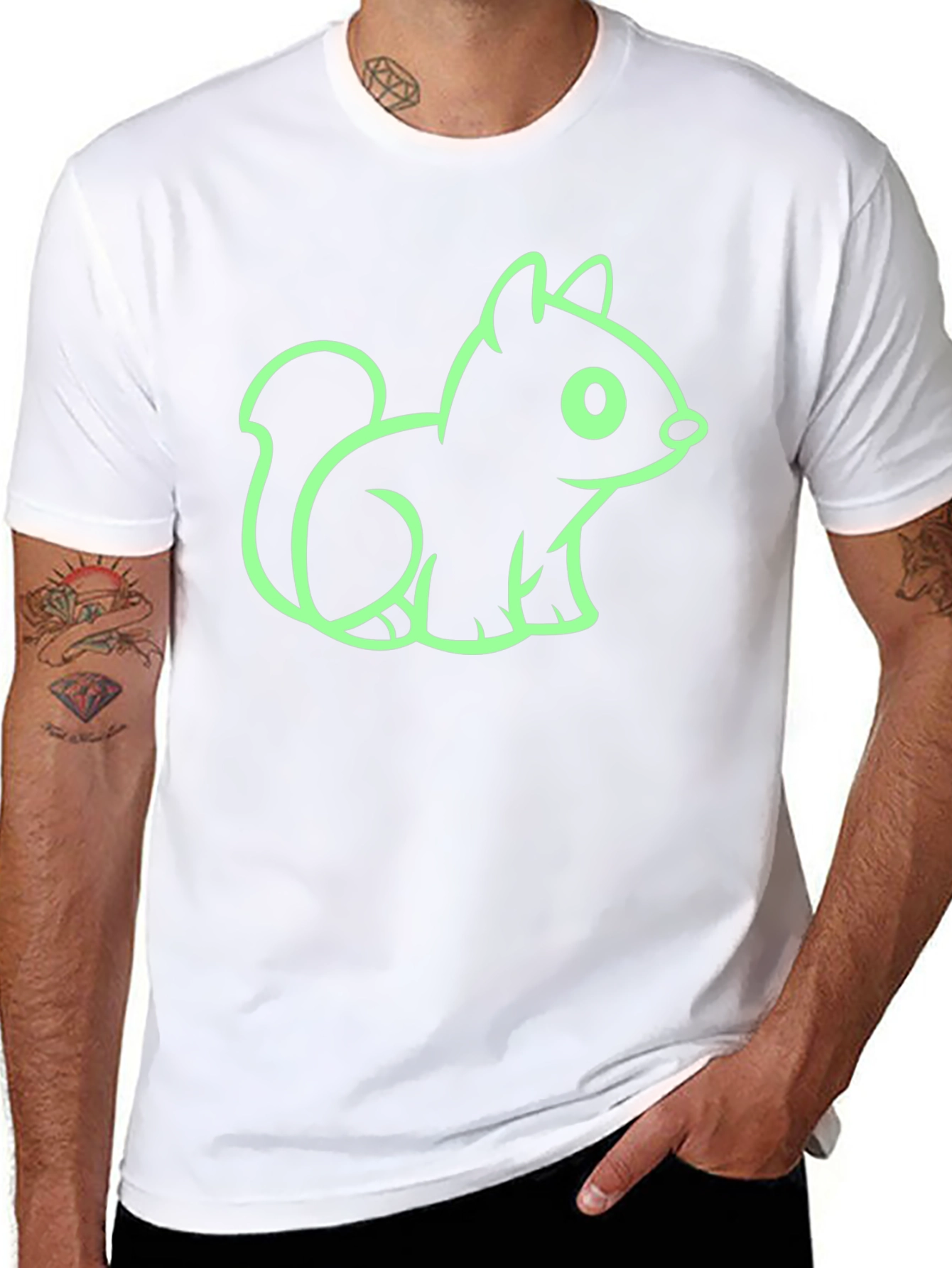 Squirrel Graphic Tee - Black Cotton Blend