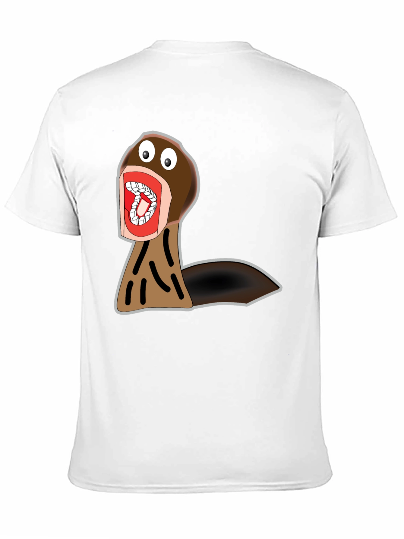 Funny Cartoon Monster Graphic Tee - Black Cotton