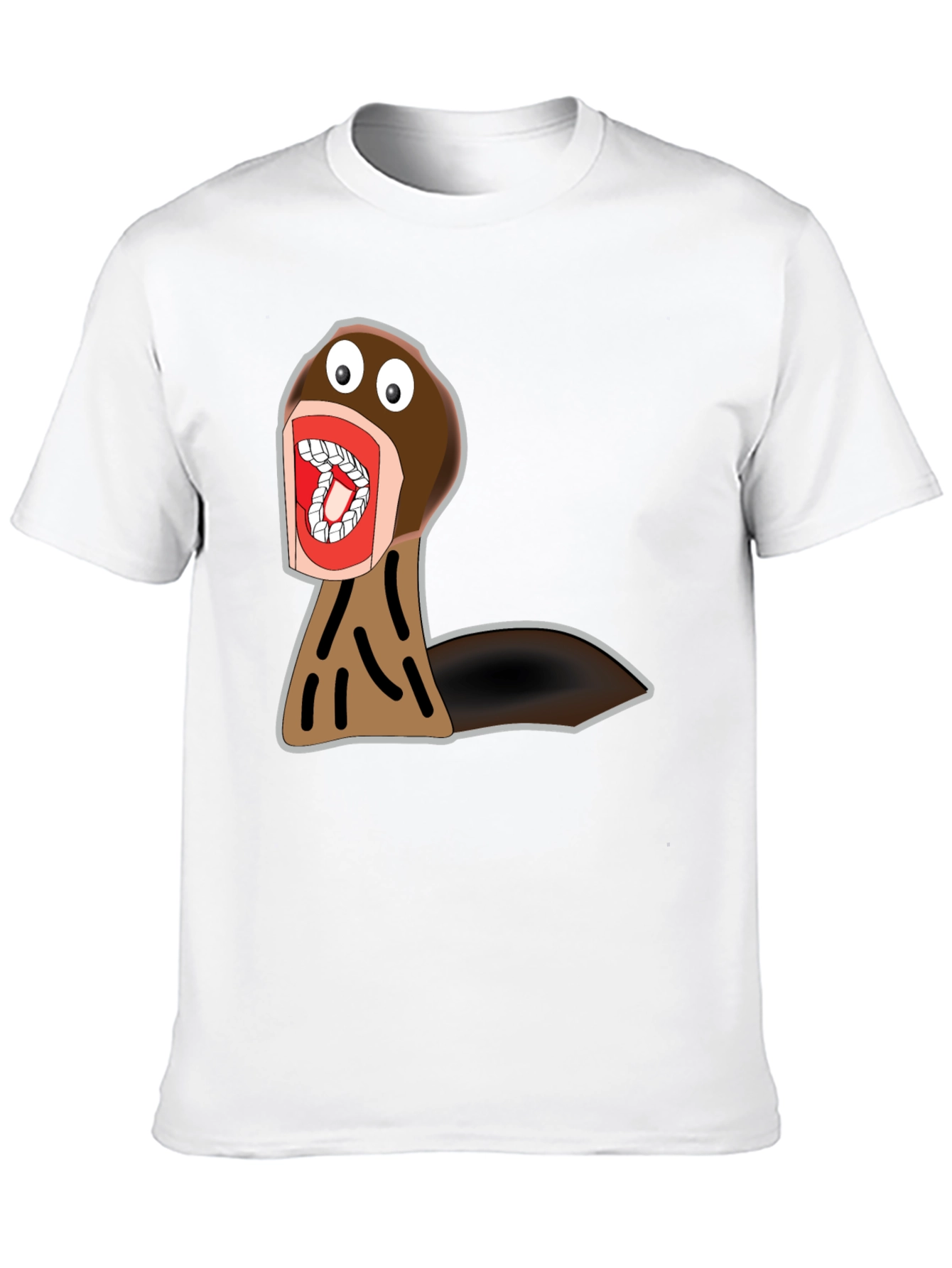 Funny Cartoon Monster Graphic Tee - Black Cotton