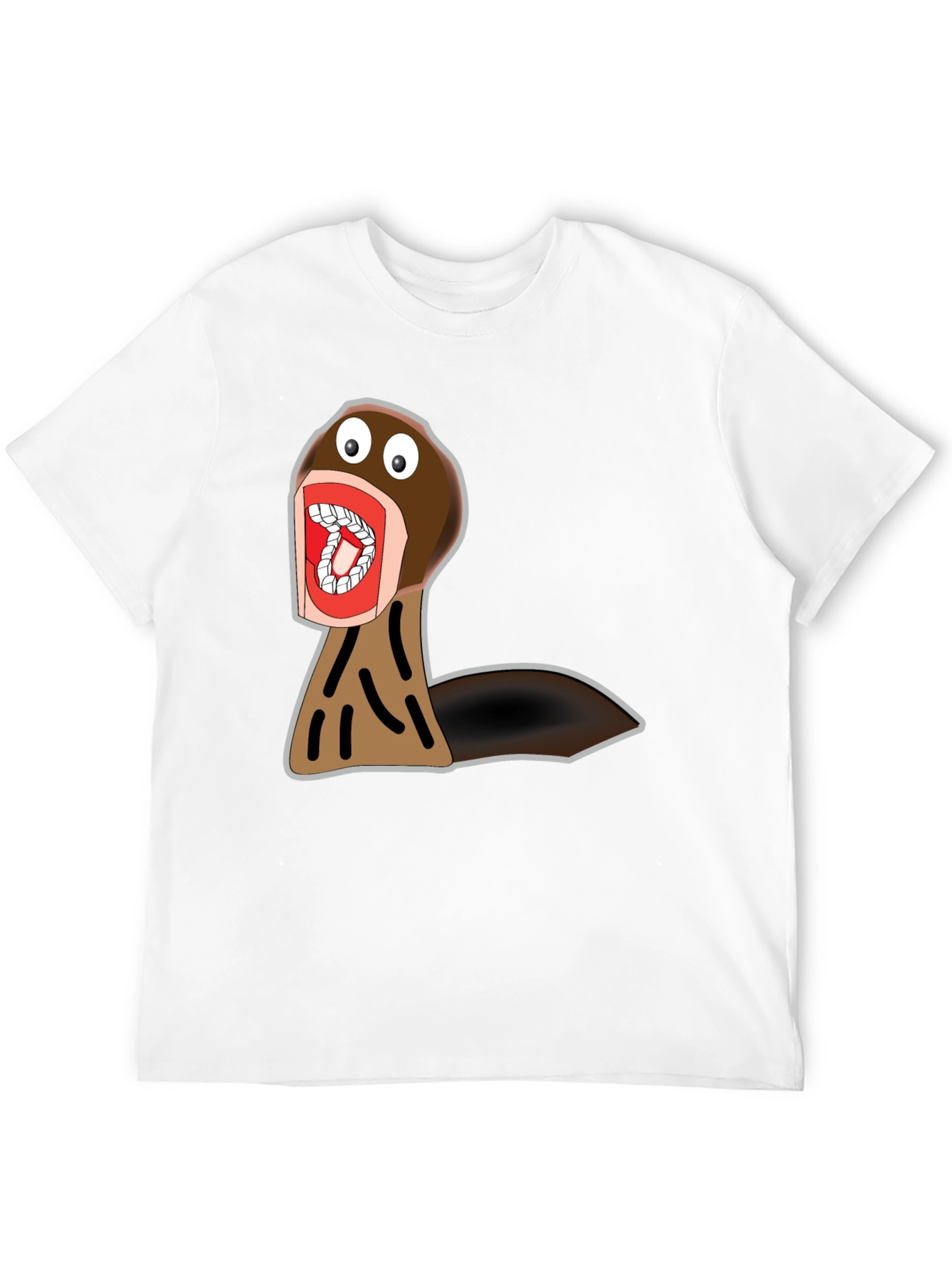 Funny Cartoon Monster Graphic Tee - Black Cotton