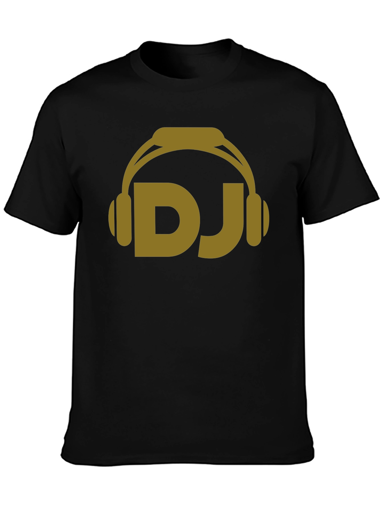 DJ Headphones Graphic Tee - Black Cotton Blend