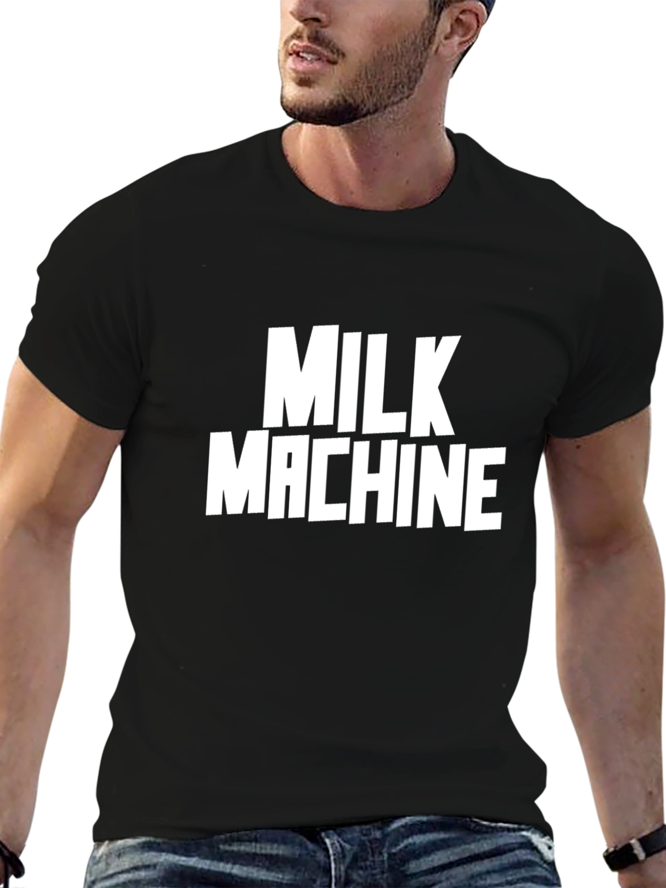 Milk Machine Graphic Tee - Black Cotton T-Shirt
