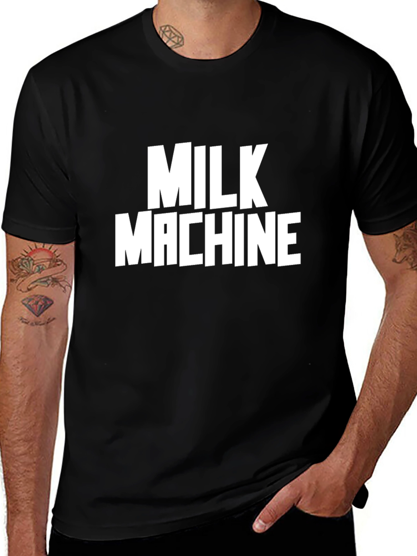 Milk Machine Graphic Tee - Black Cotton T-Shirt