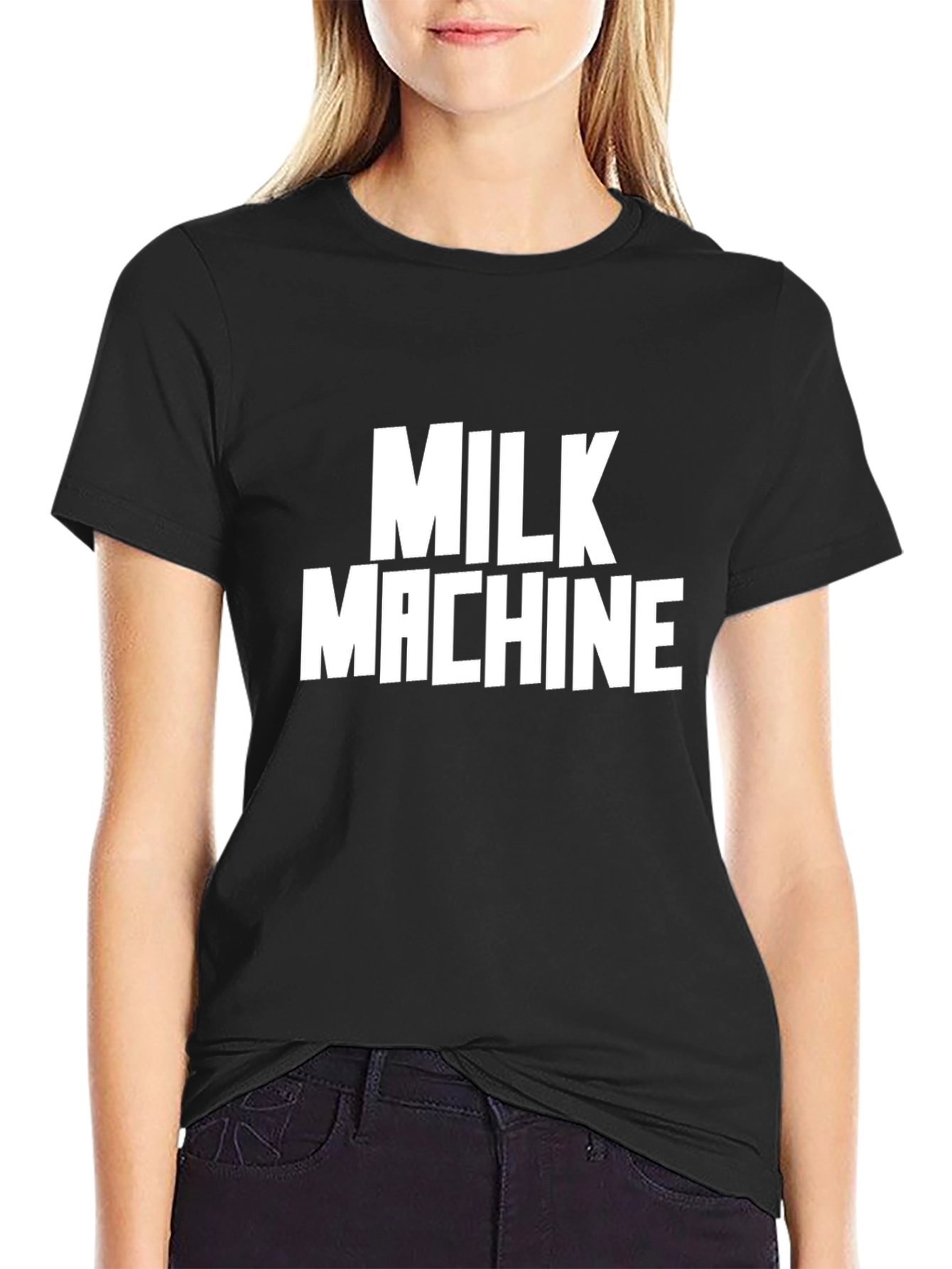Milk Machine Graphic Tee - Black Cotton T-Shirt