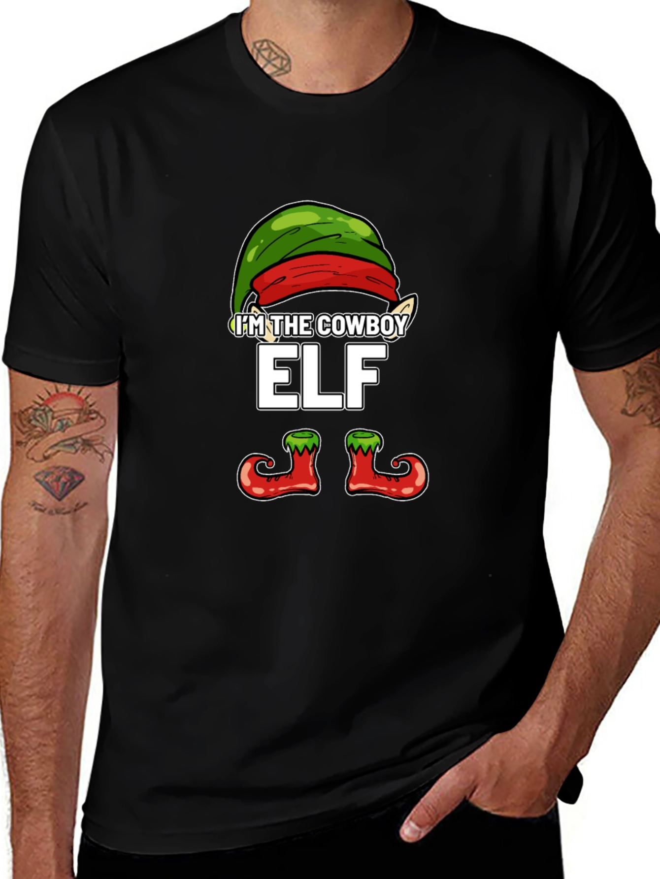 Im The Cowboy Elf T-Shirt Christmas Holiday Party Tee