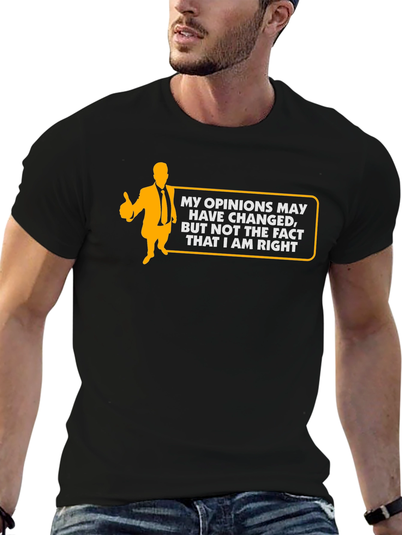 Humorous Always Right Graphic Black T-Shirt