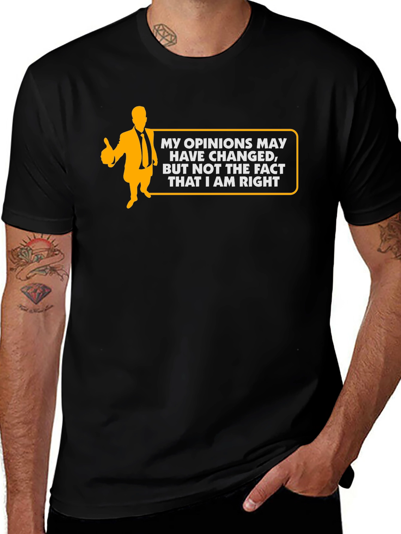 Humorous Always Right Graphic Black T-Shirt