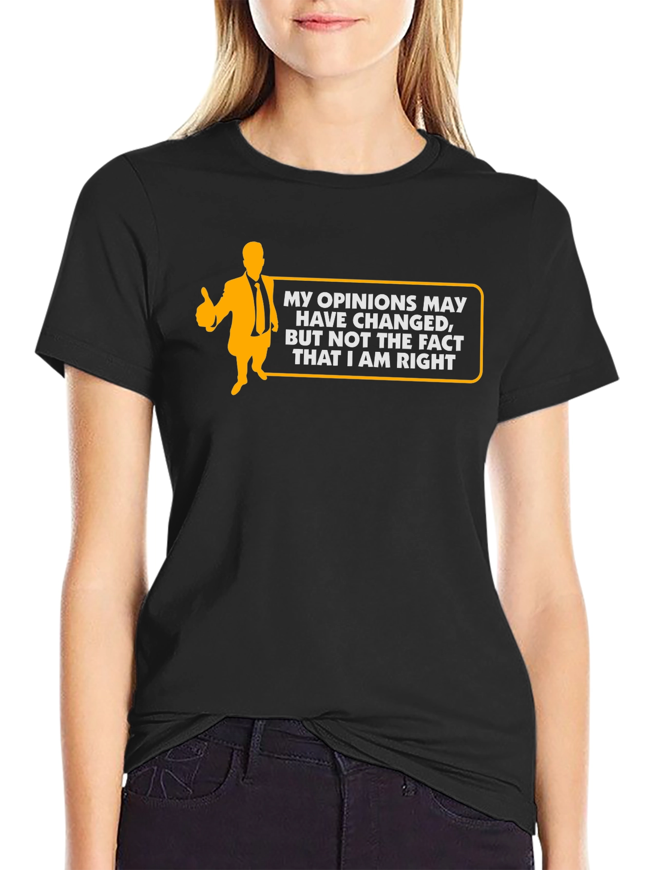 Humorous Always Right Graphic Black T-Shirt