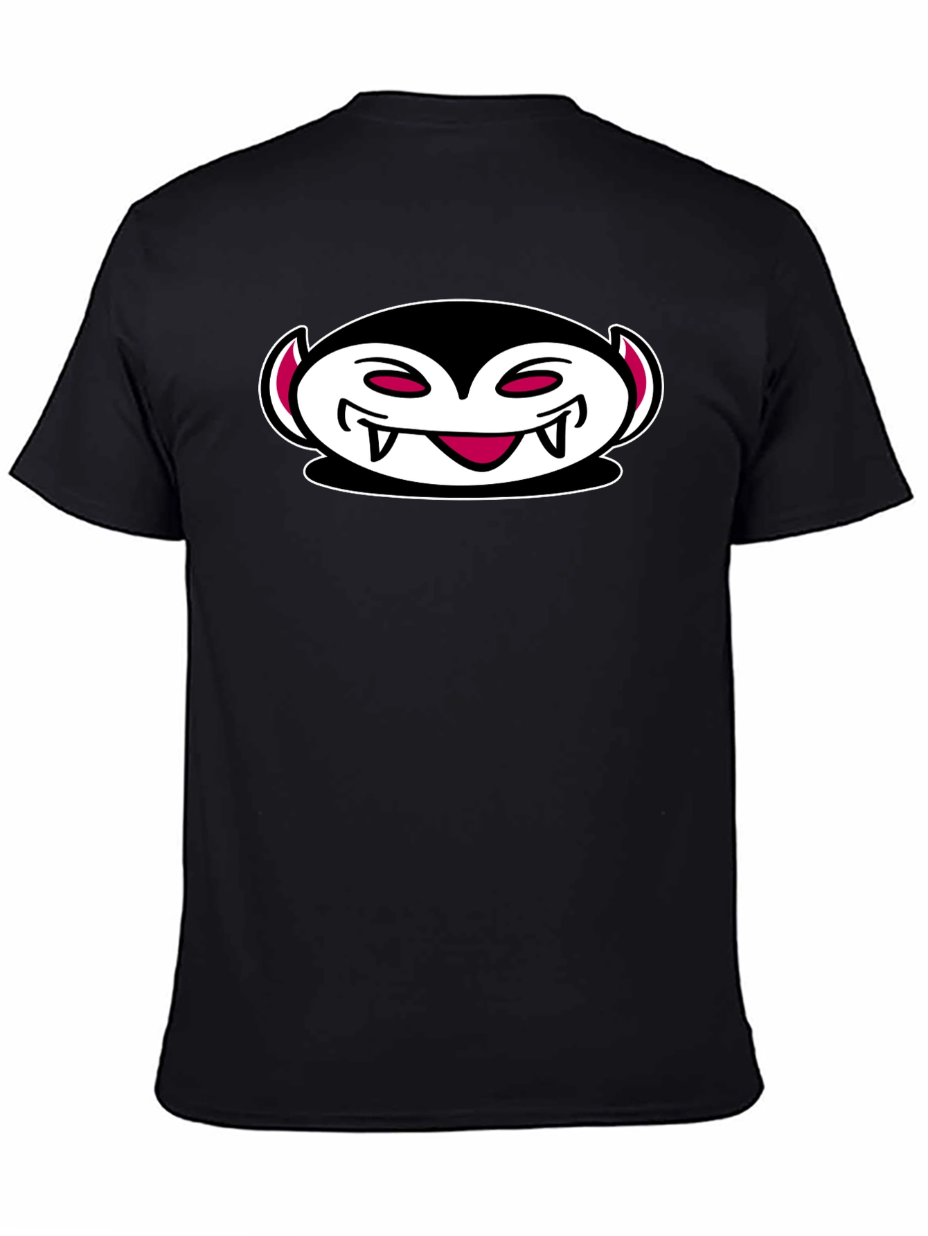 Vampire Emoji Black Cotton T-Shirt
