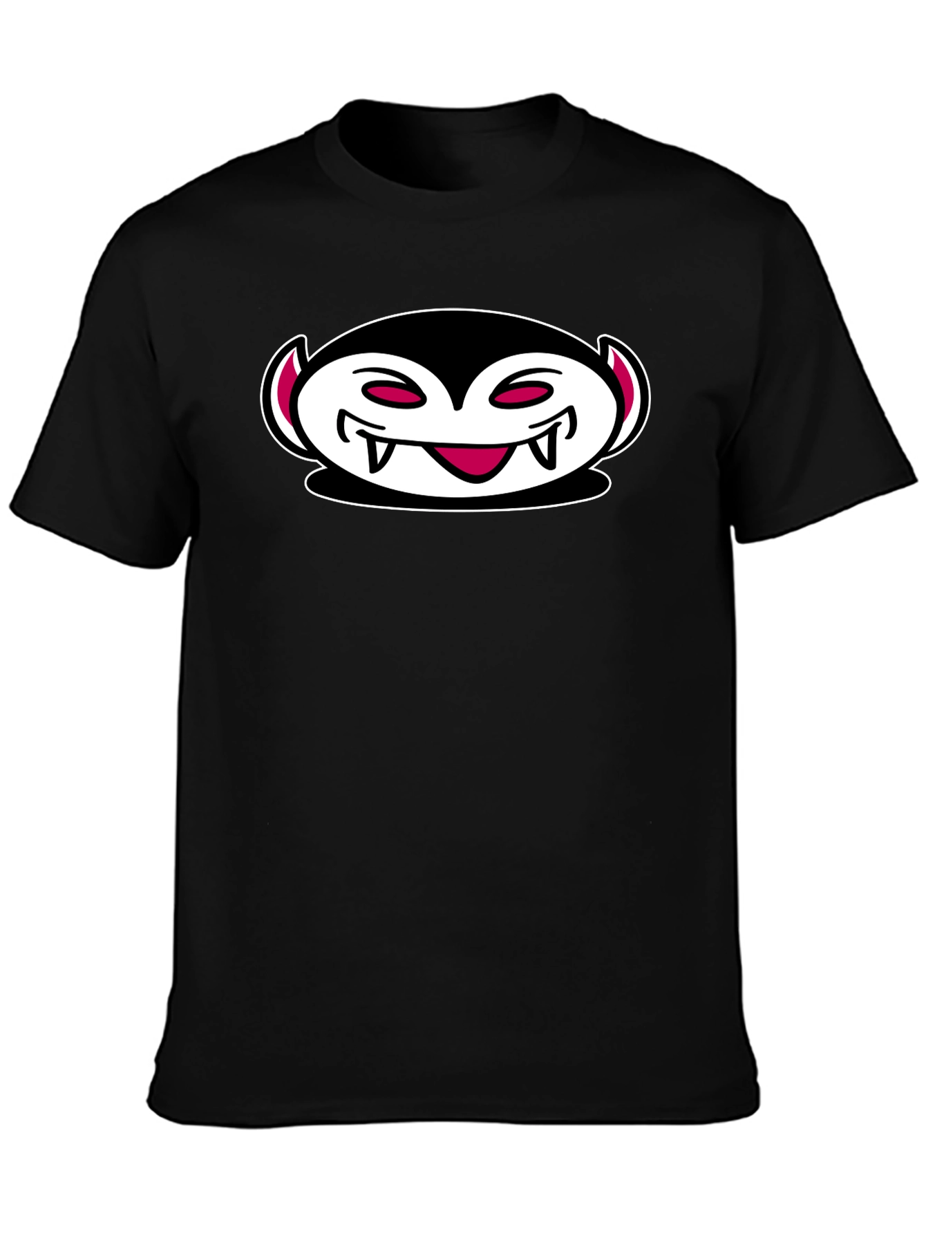 Vampire Emoji Black Cotton T-Shirt
