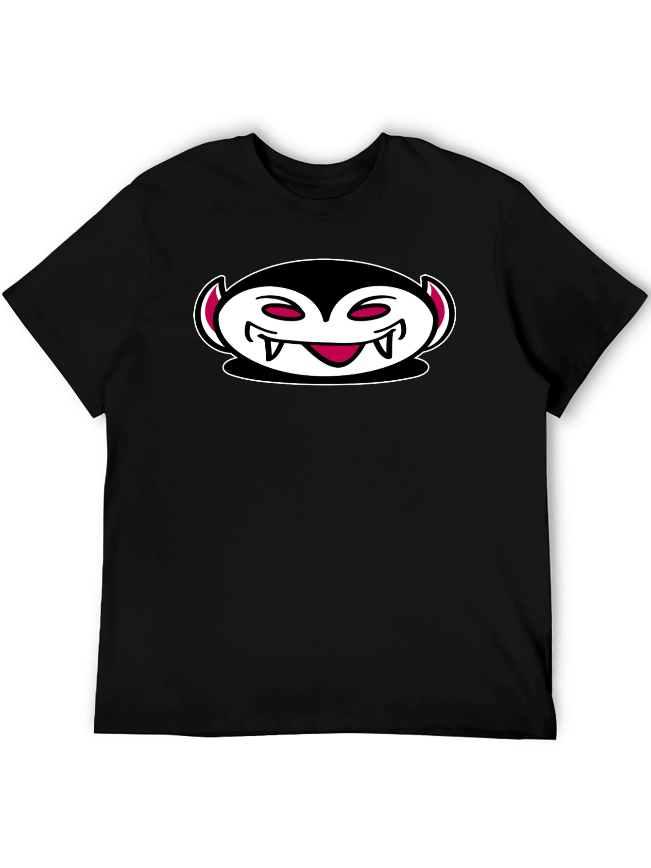 Vampire Emoji Black Cotton T-Shirt