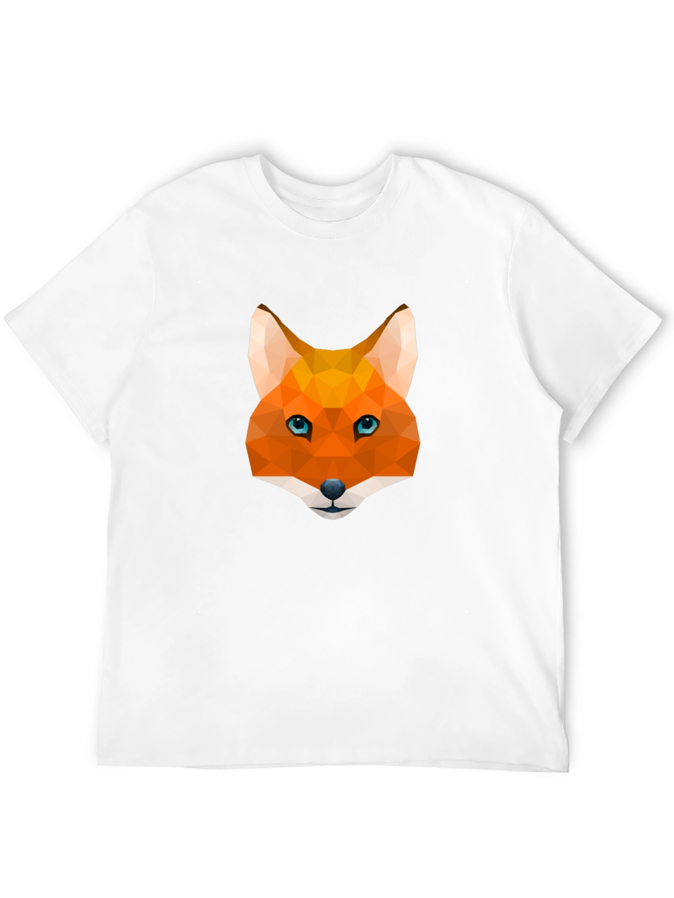 Geometric Fox Graphic Tee - Modern Mens T-Shirt