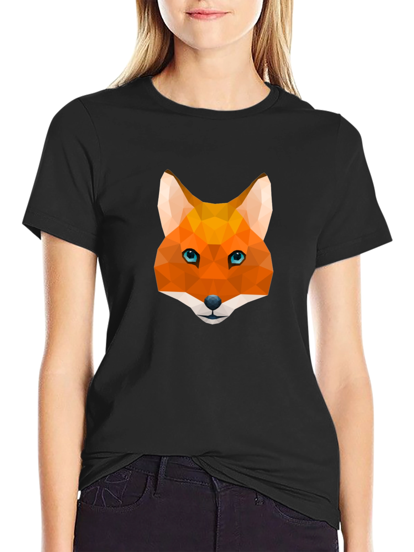 Geometric Fox Graphic Tee - Modern Mens T-Shirt