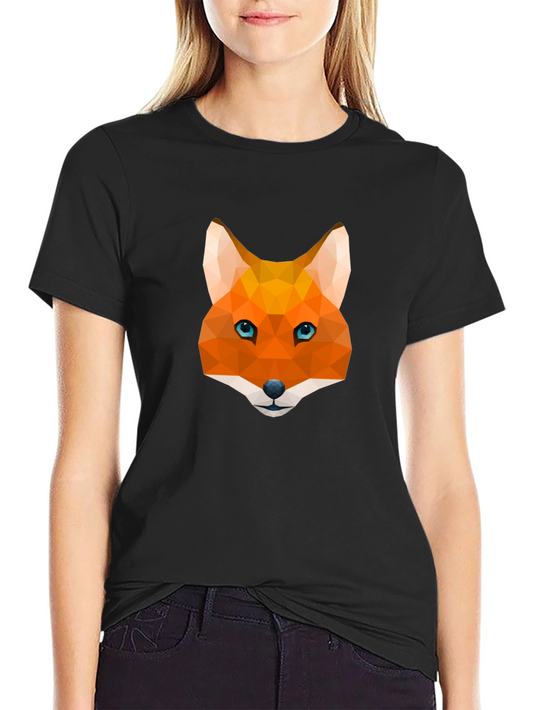 Geometric Fox Graphic Tee - Modern Mens T-Shirt