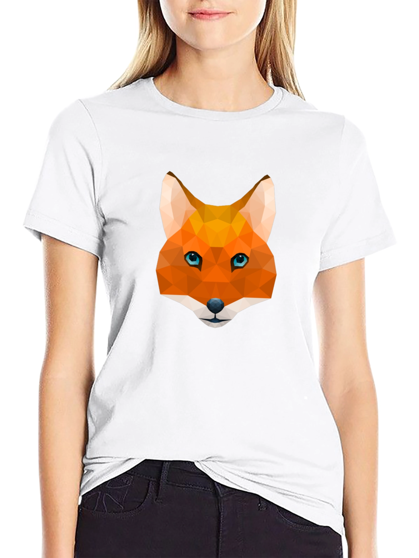 Geometric Fox Graphic Tee - Modern Mens T-Shirt