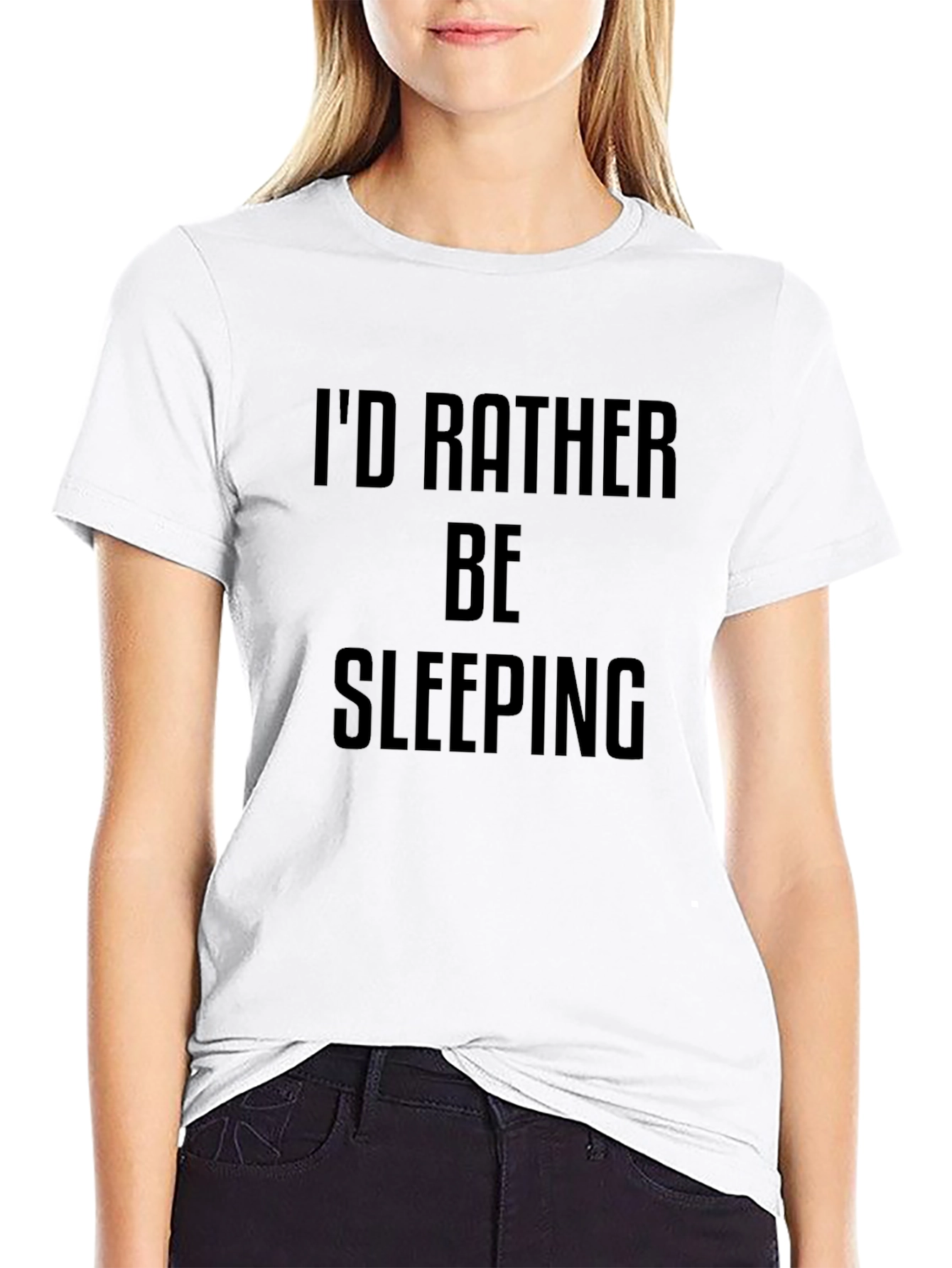 Id Rather Be Sleeping Black Graphic Tee