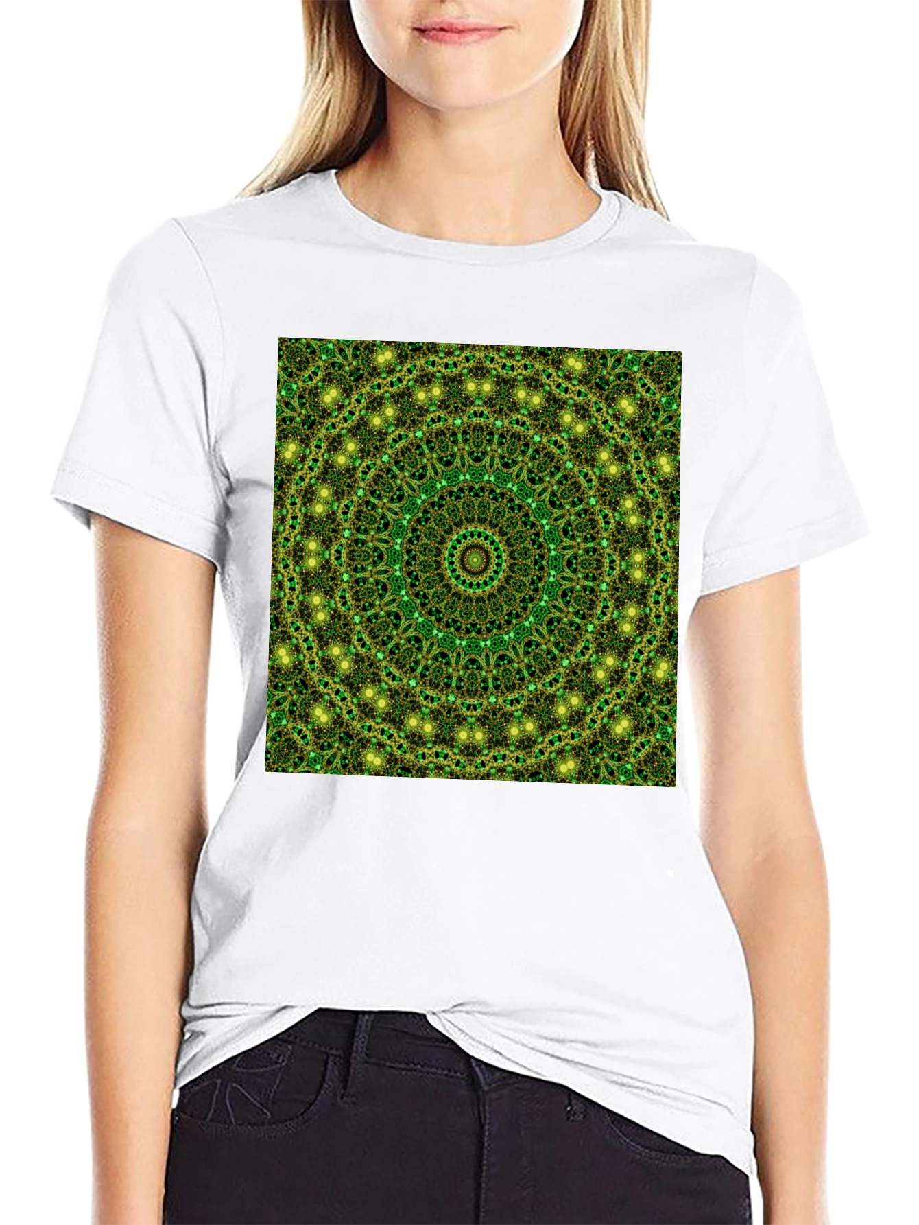 Green Mandala Pattern T-Shirt