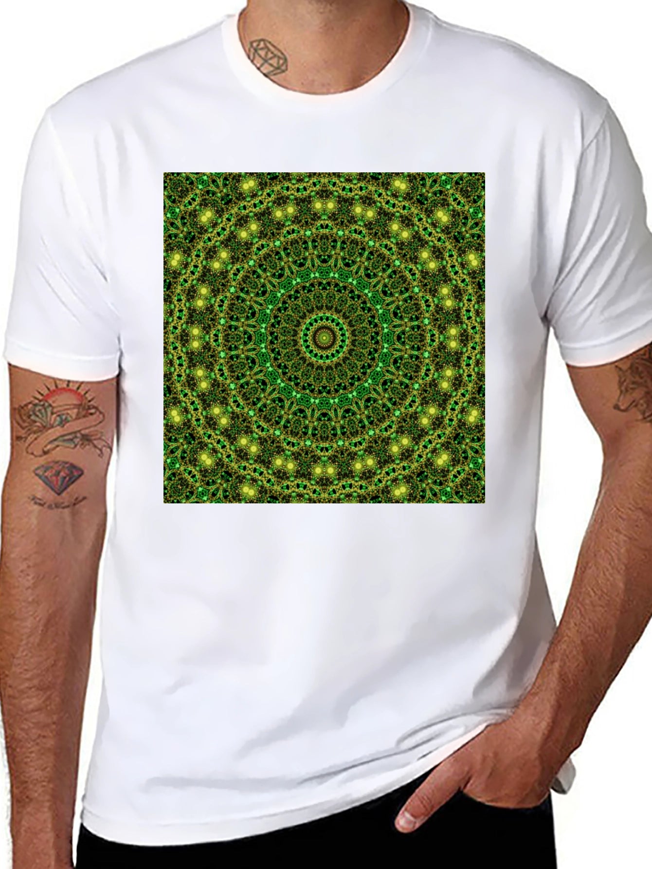 Green Mandala Pattern T-Shirt