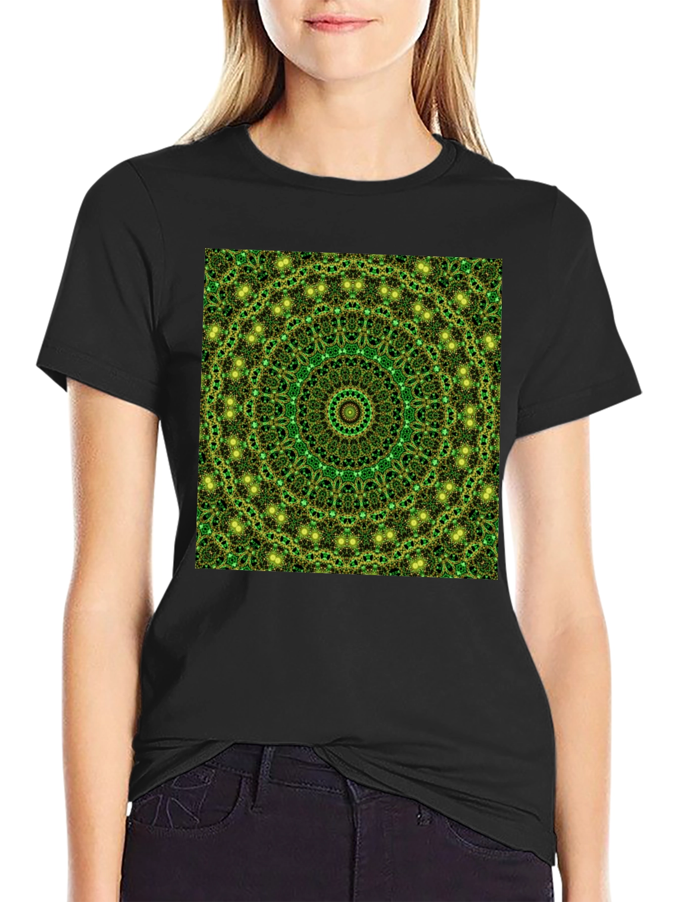 Green Mandala Pattern T-Shirt