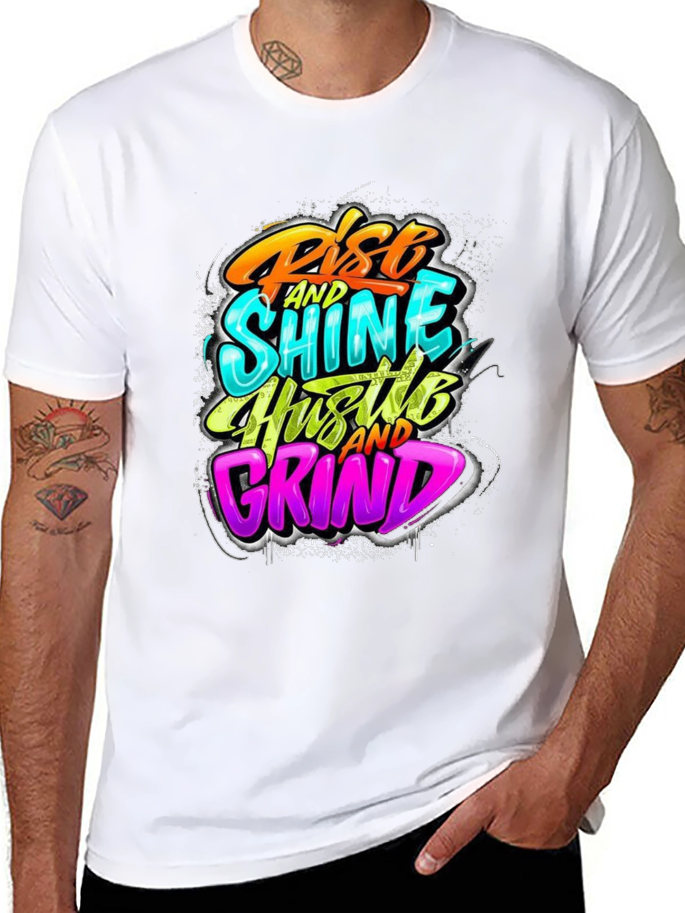 Rise Shine Hustle Grind Graphic Tee