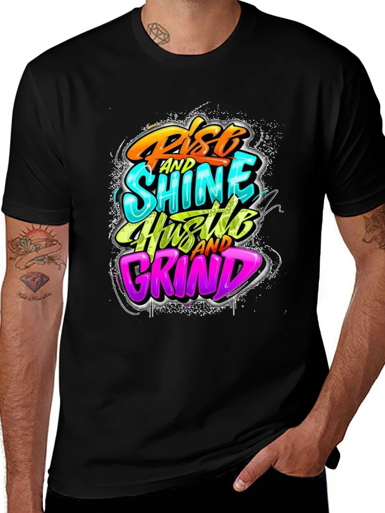 Rise Shine Hustle Grind Graphic Tee