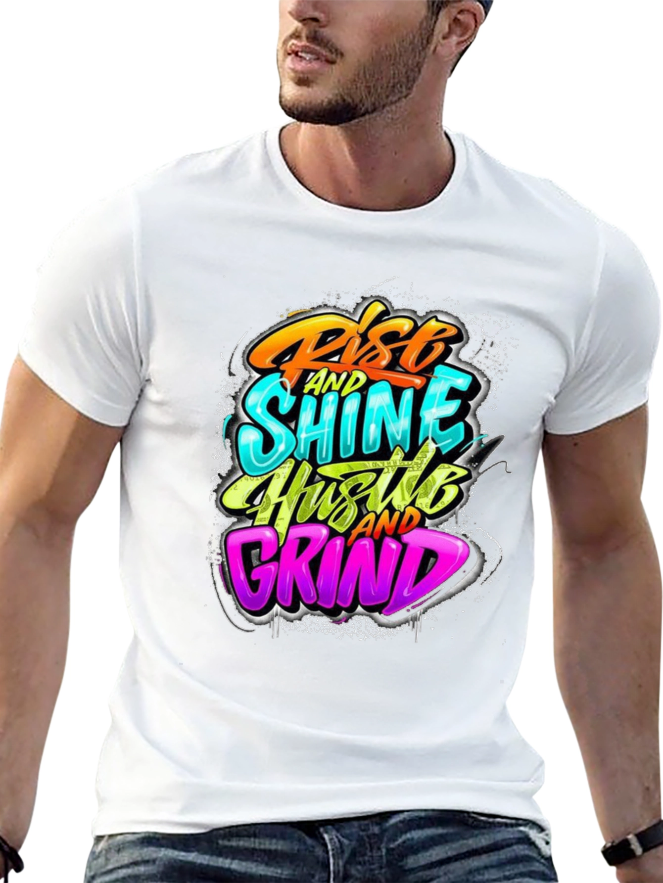 Rise Shine Hustle Grind Graphic Tee