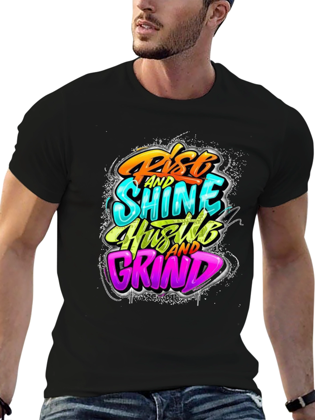 Rise Shine Hustle Grind Graphic Tee