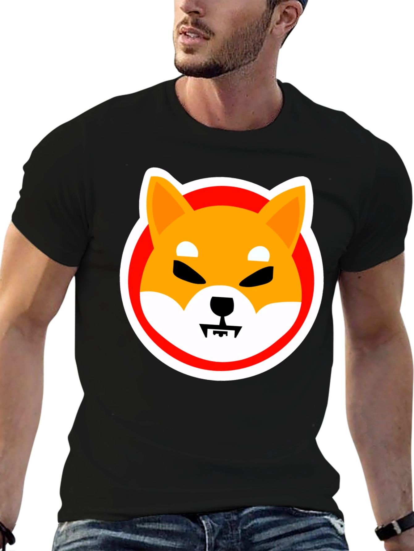 Shiba Inu Meme Graphic Tee - Black Cotton T-Shirt