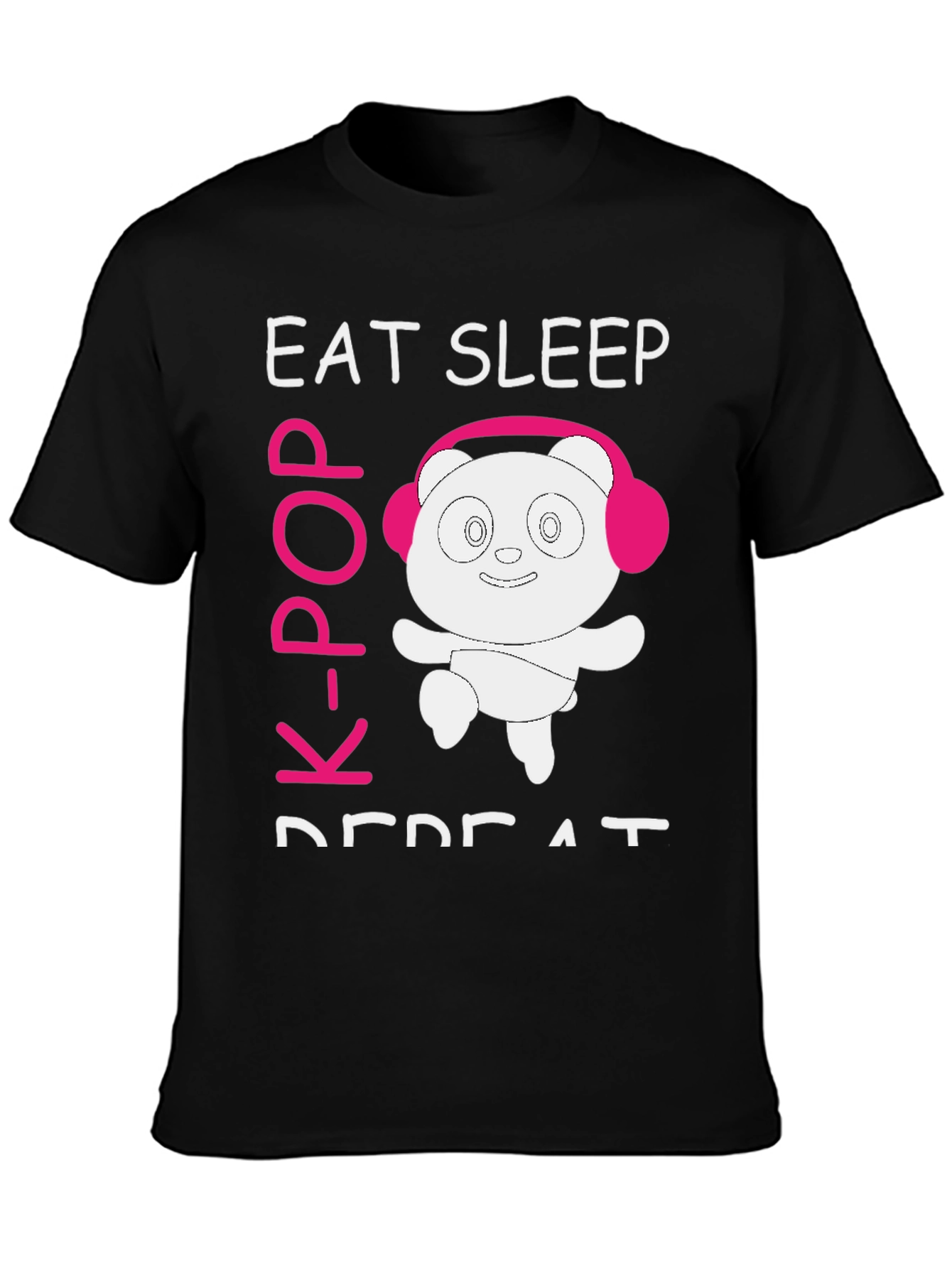 Eat Sleep K-Pop Repeat Panda T-Shirt