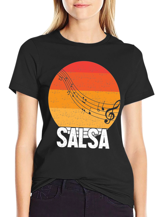 Salsa Music Retro Sunset Graphic T-Shirt