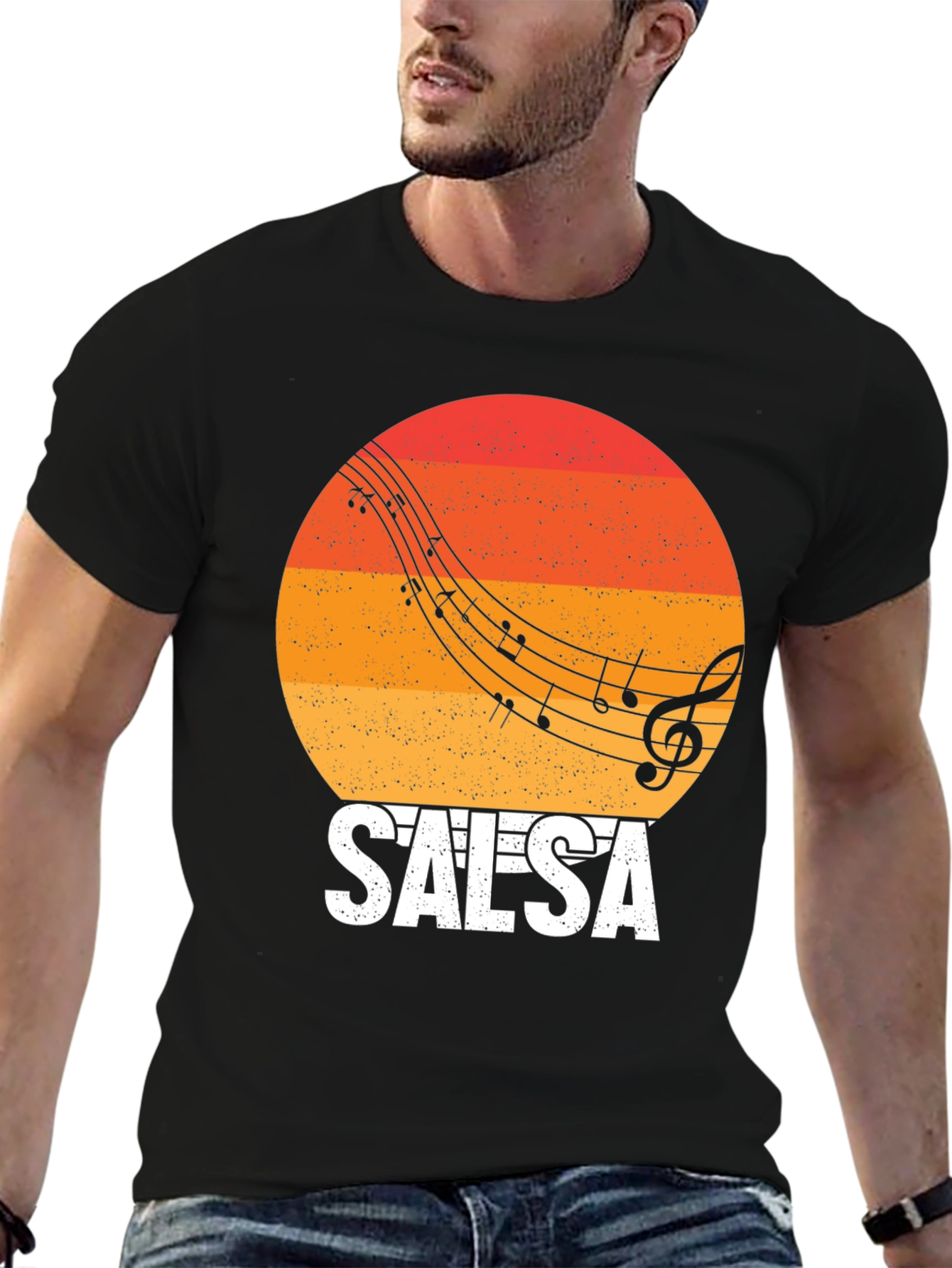 Salsa Music Retro Sunset Graphic T-Shirt