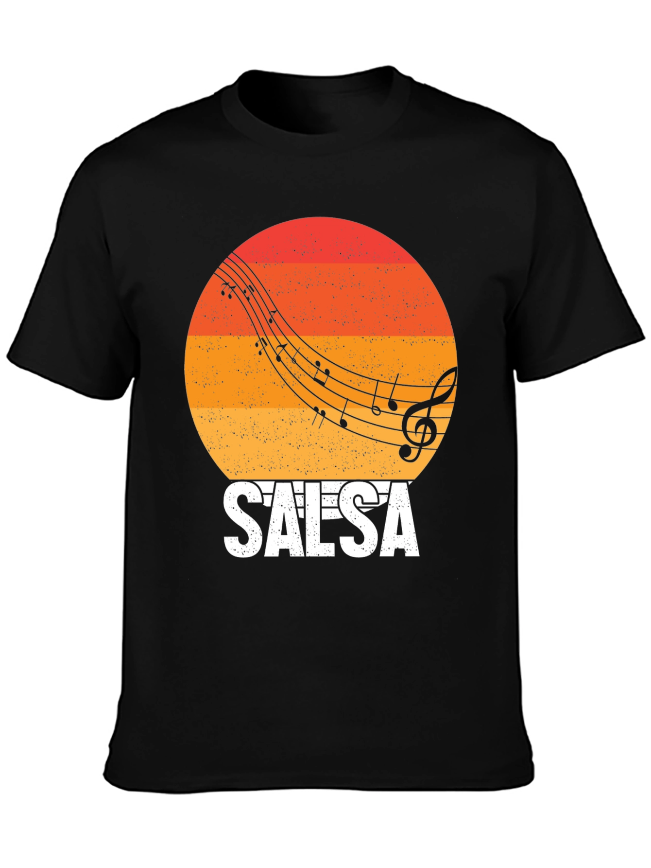 Salsa Music Retro Sunset Graphic T-Shirt