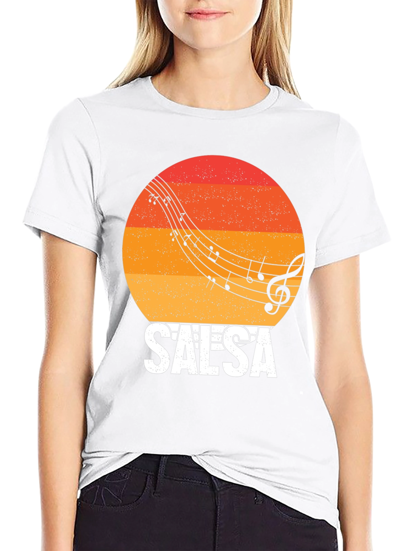 Salsa Music Retro Sunset Graphic T-Shirt