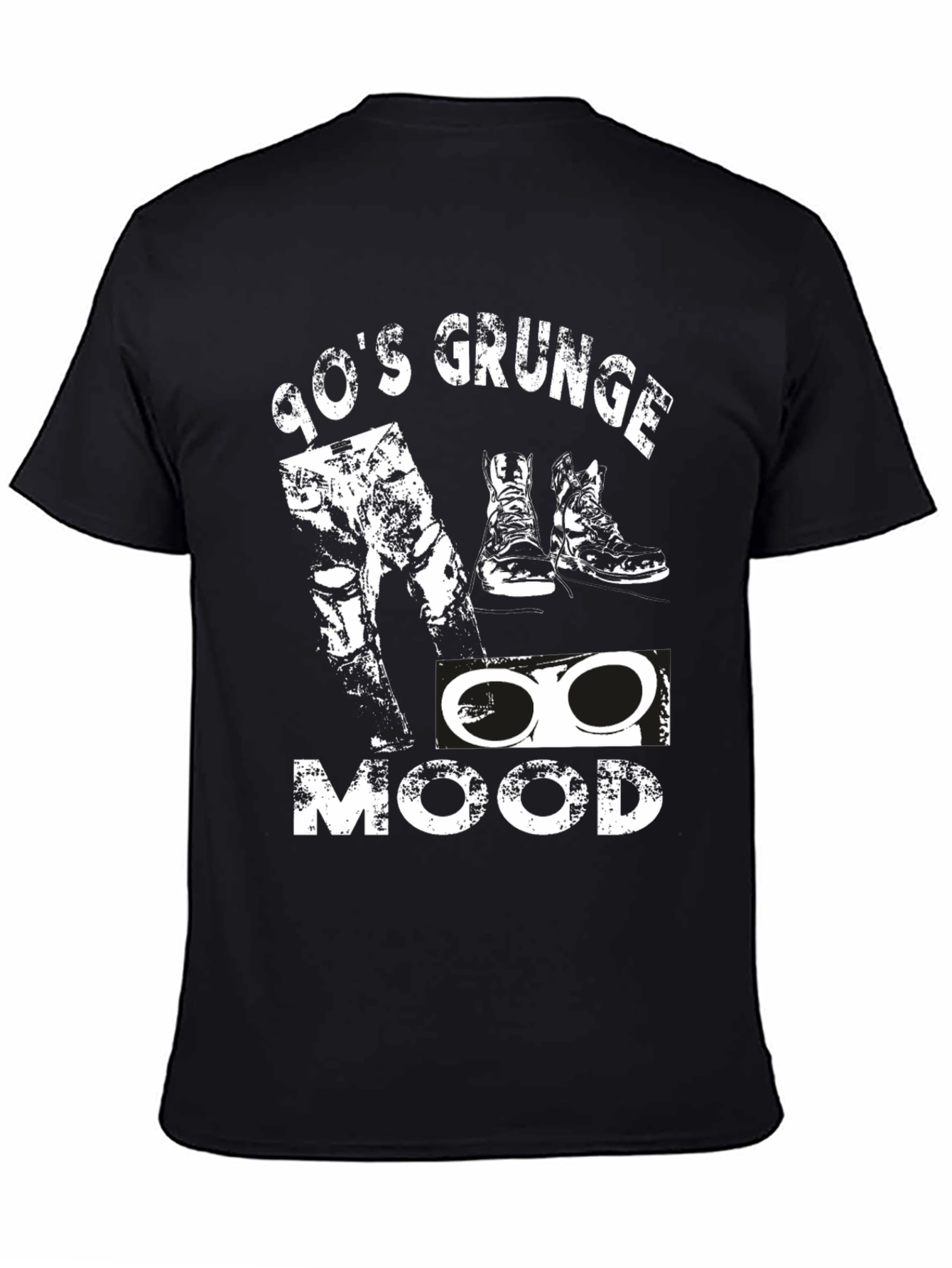 90s Grunge Mood Black T-Shirt