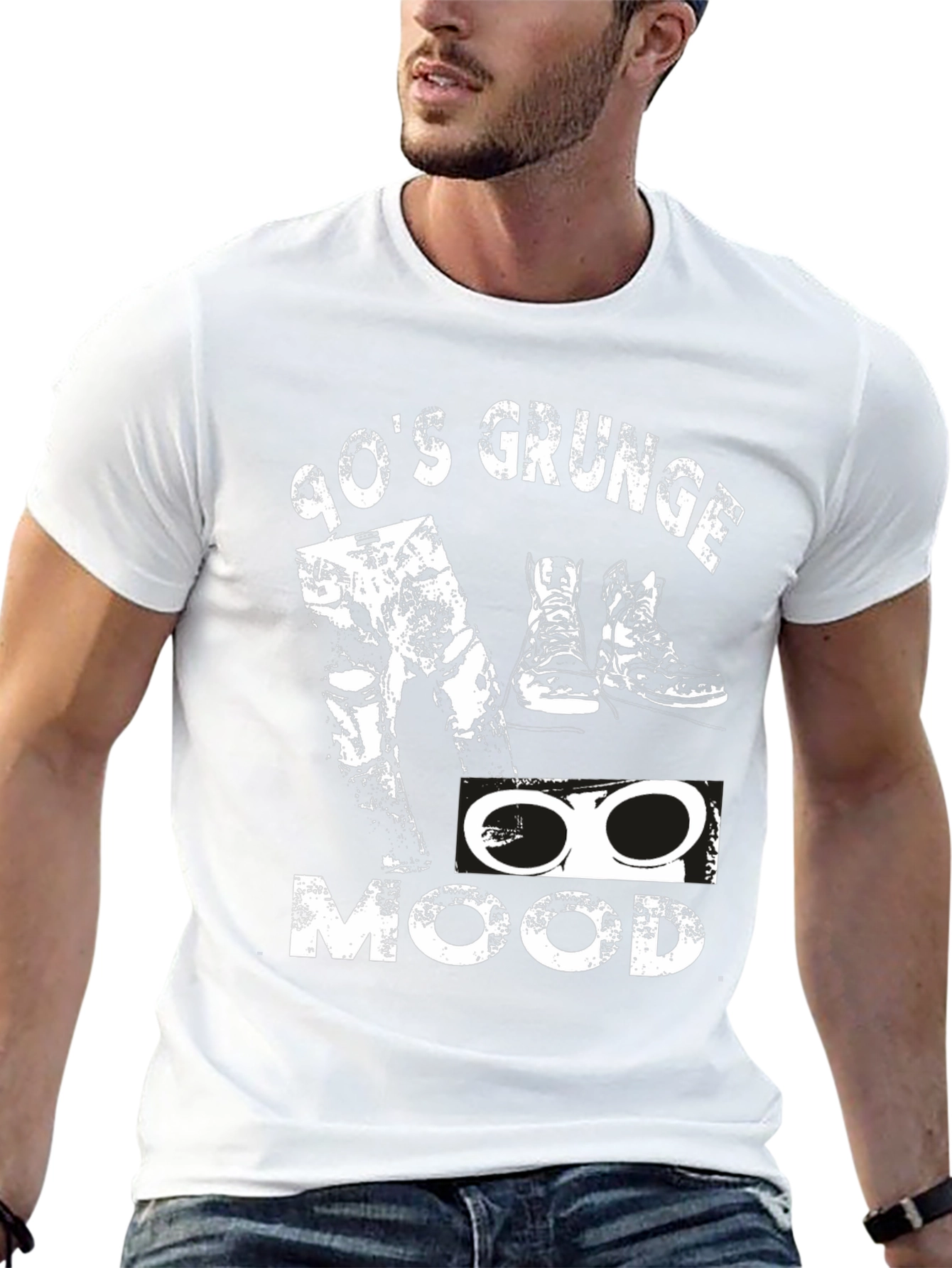 90s Grunge Mood Black T-Shirt