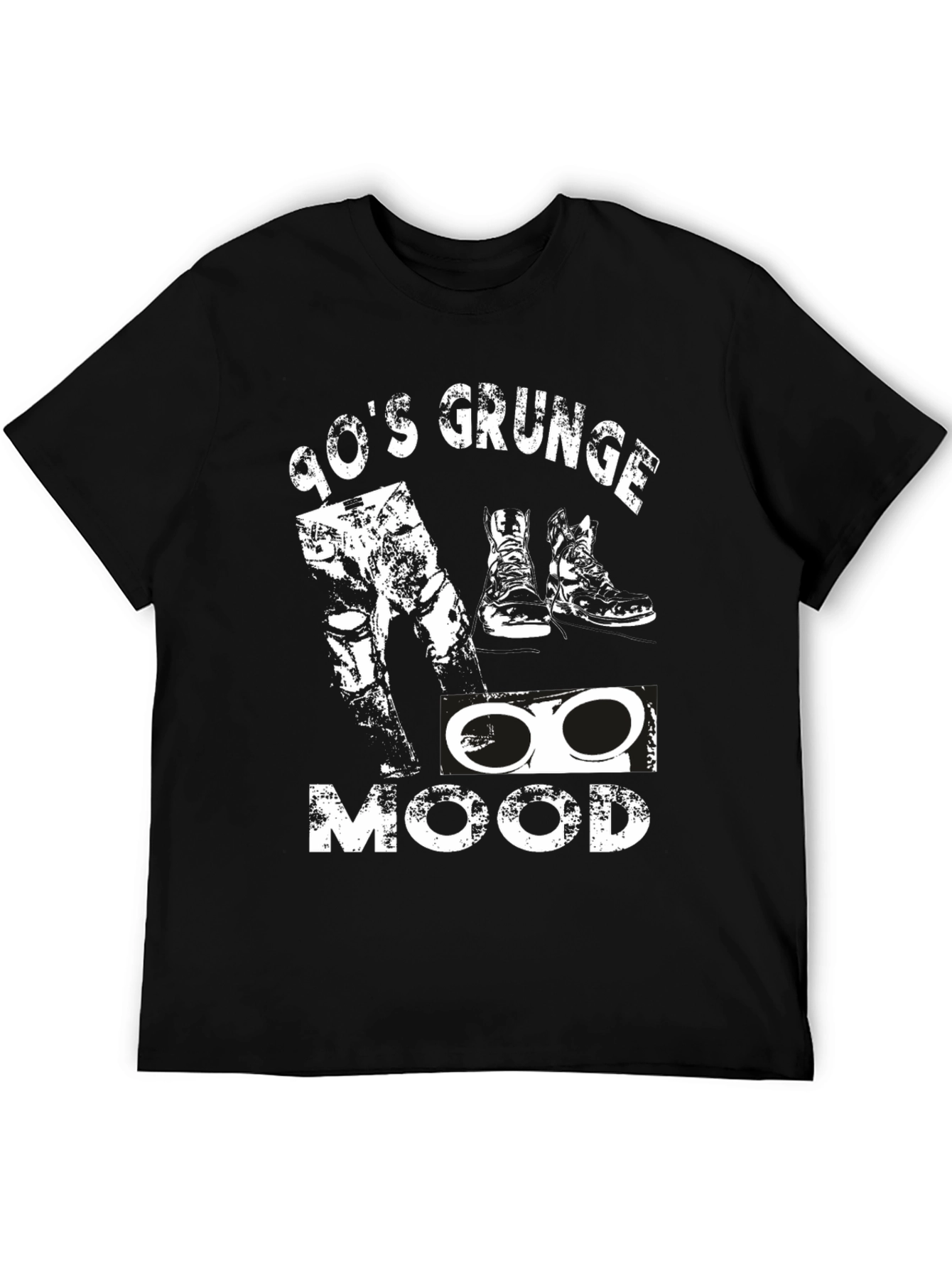 90s Grunge Mood Black T-Shirt