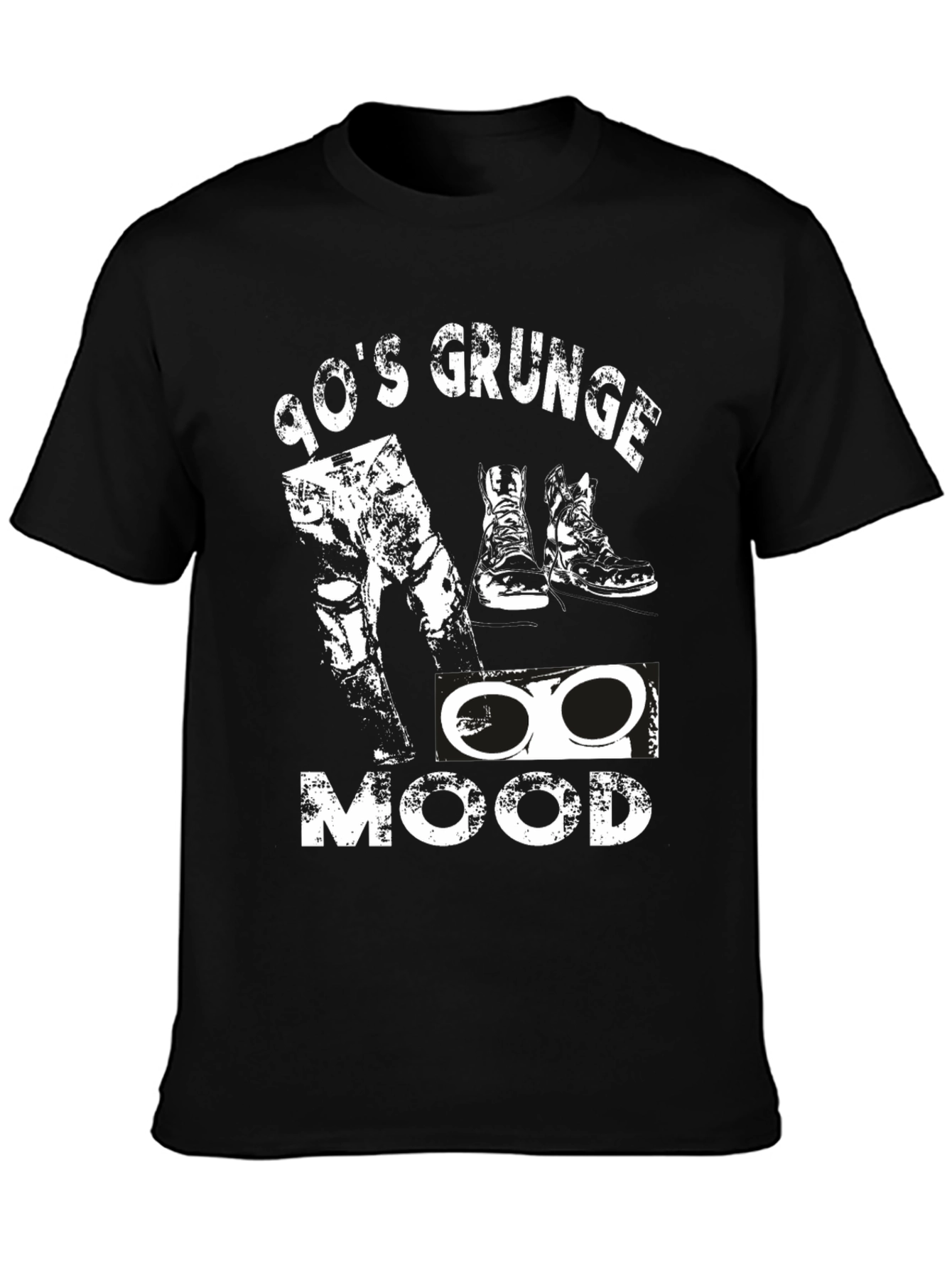 90s Grunge Mood Black T-Shirt