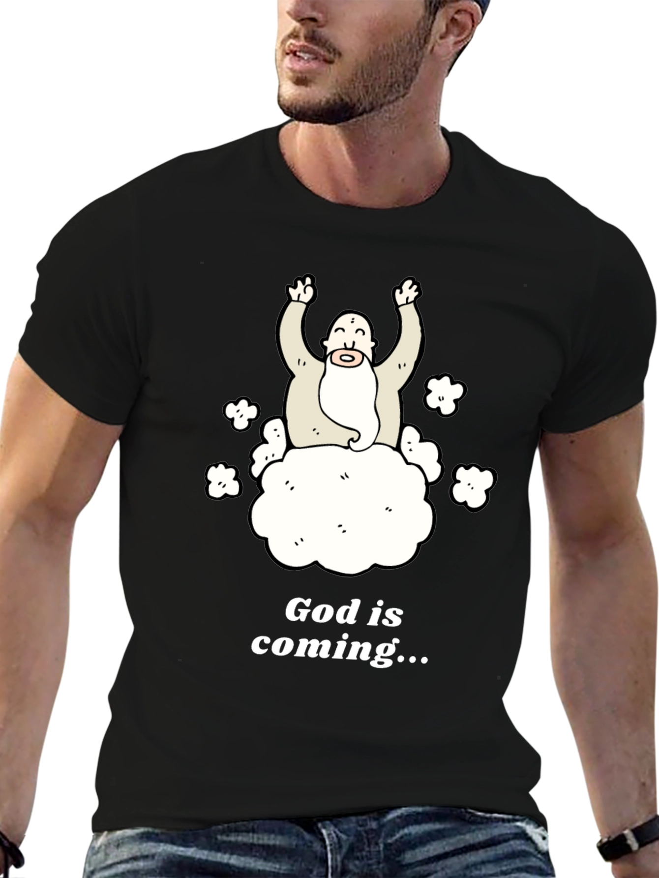 God Is Coming T-Shirt Funny Graphic Tee