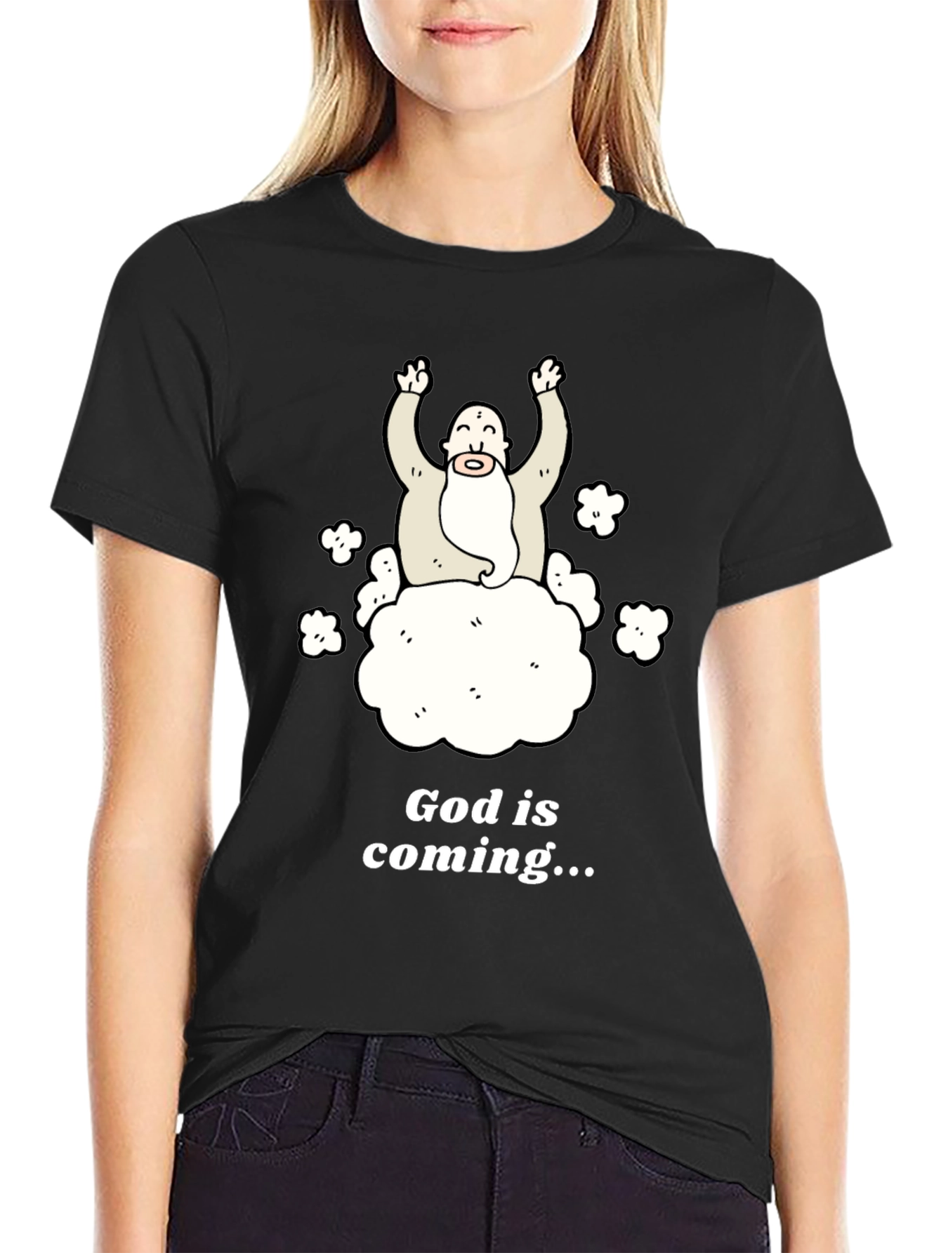 God Is Coming T-Shirt Funny Graphic Tee