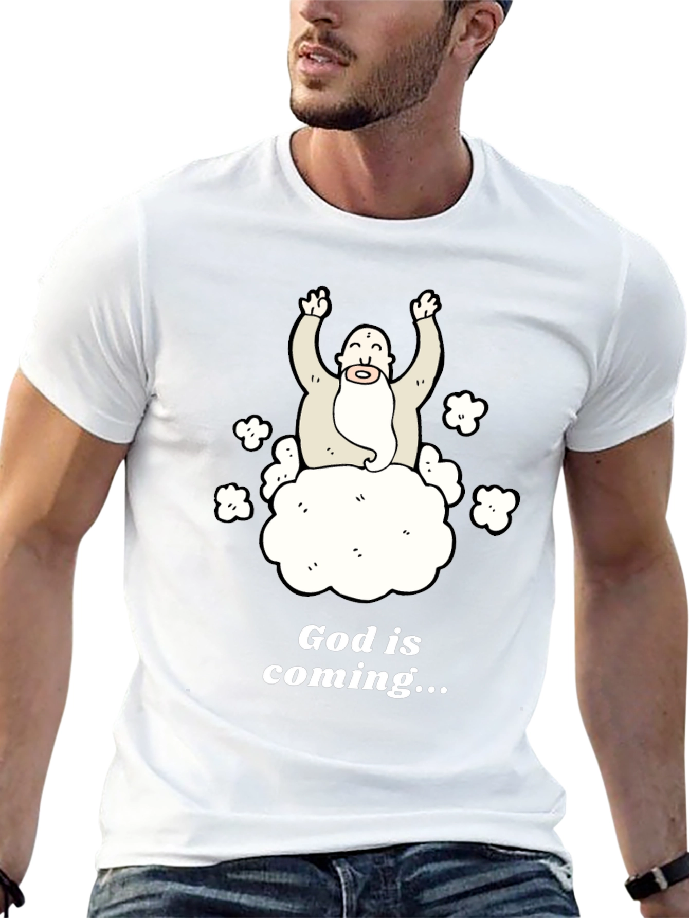 God Is Coming T-Shirt Funny Graphic Tee