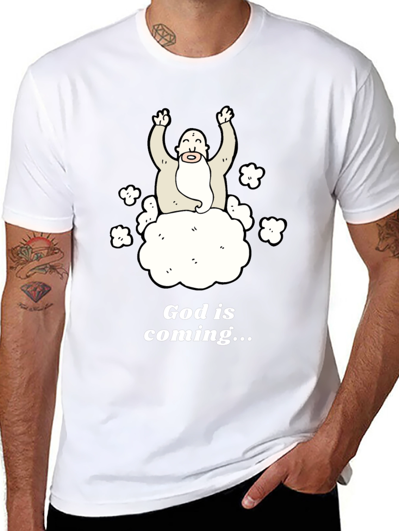 God Is Coming T-Shirt Funny Graphic Tee