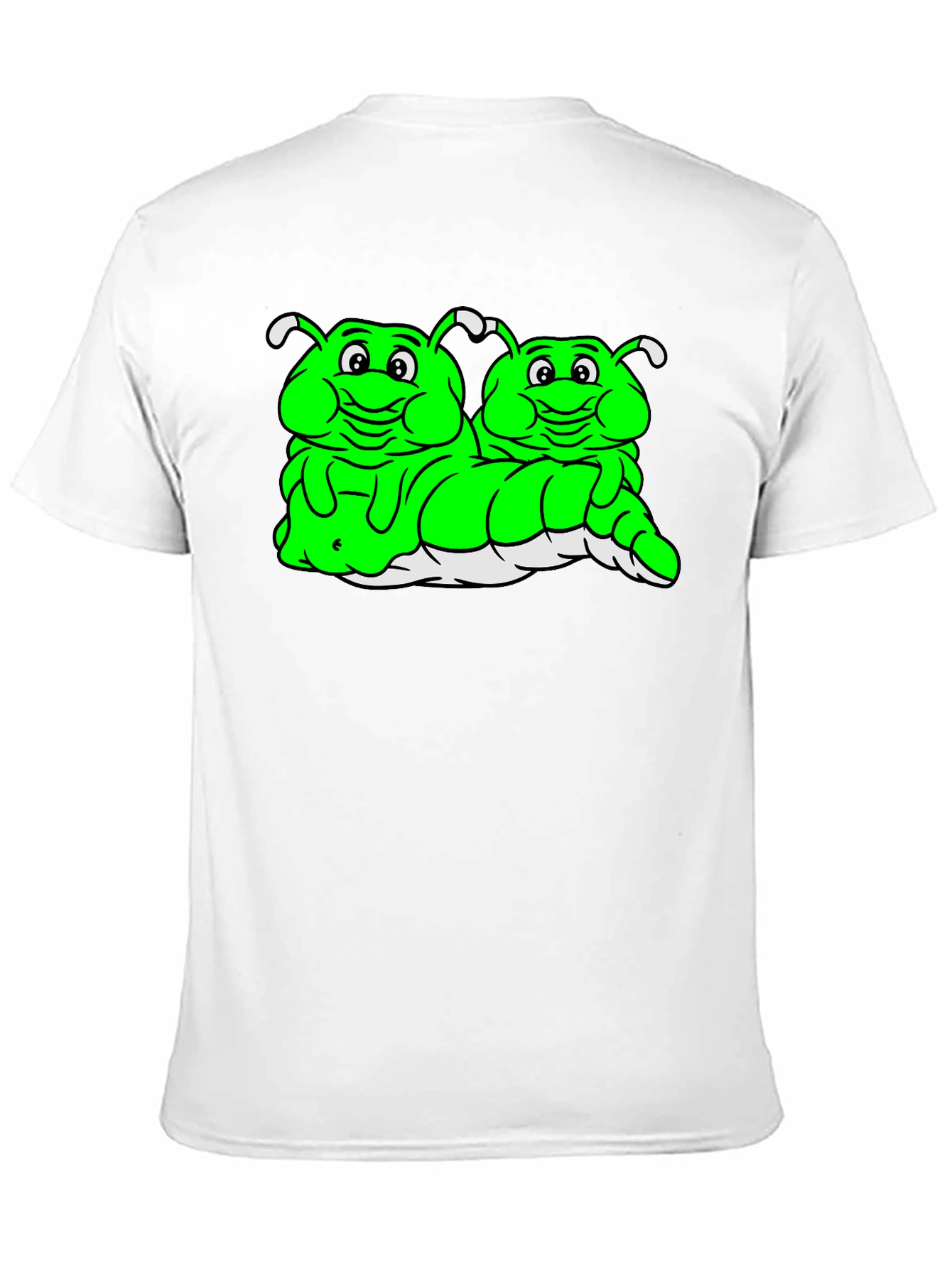 Cartoon Caterpillar Black T-Shirt