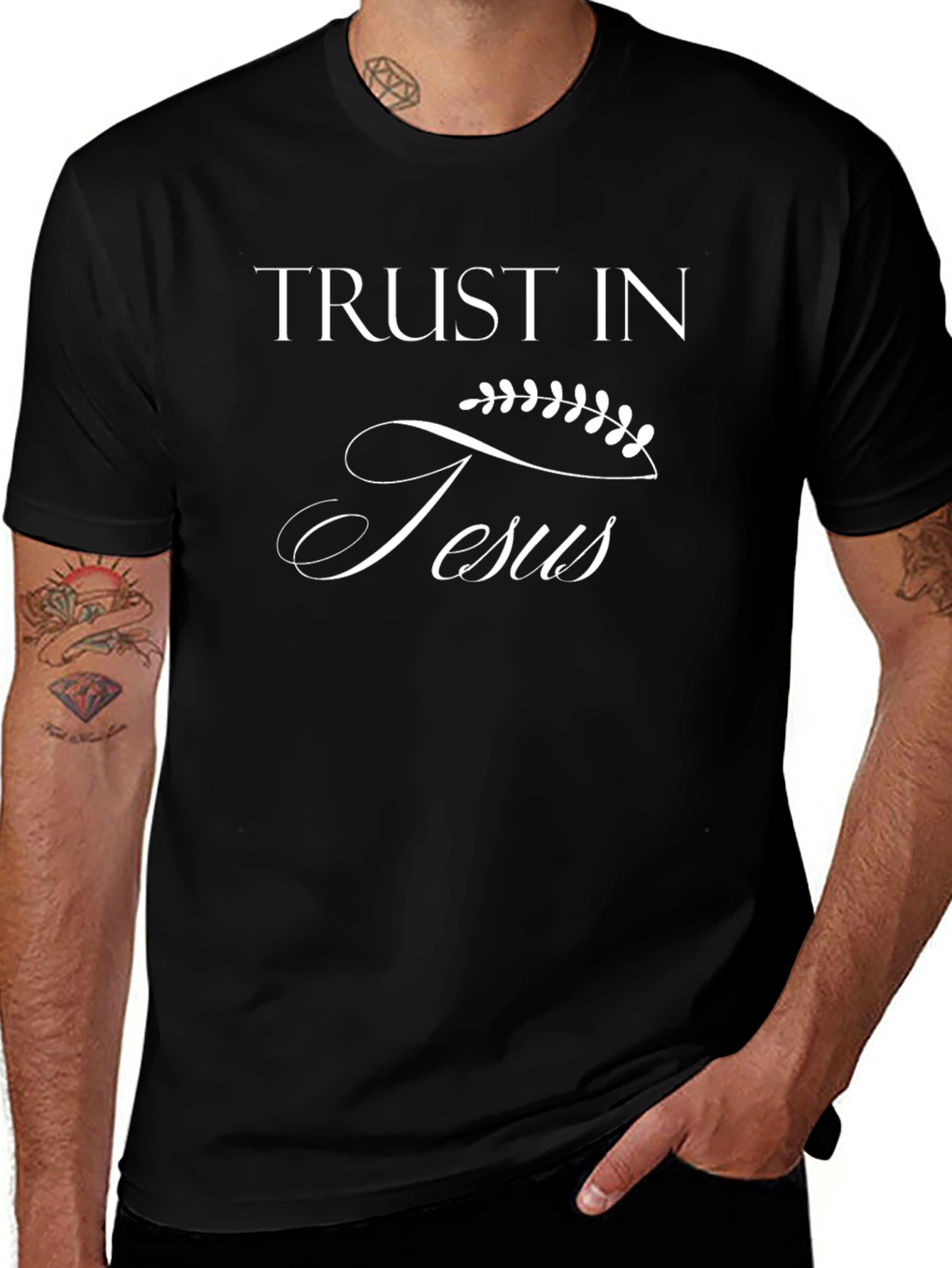 Trust in Jesus Christian T-Shirt - Black