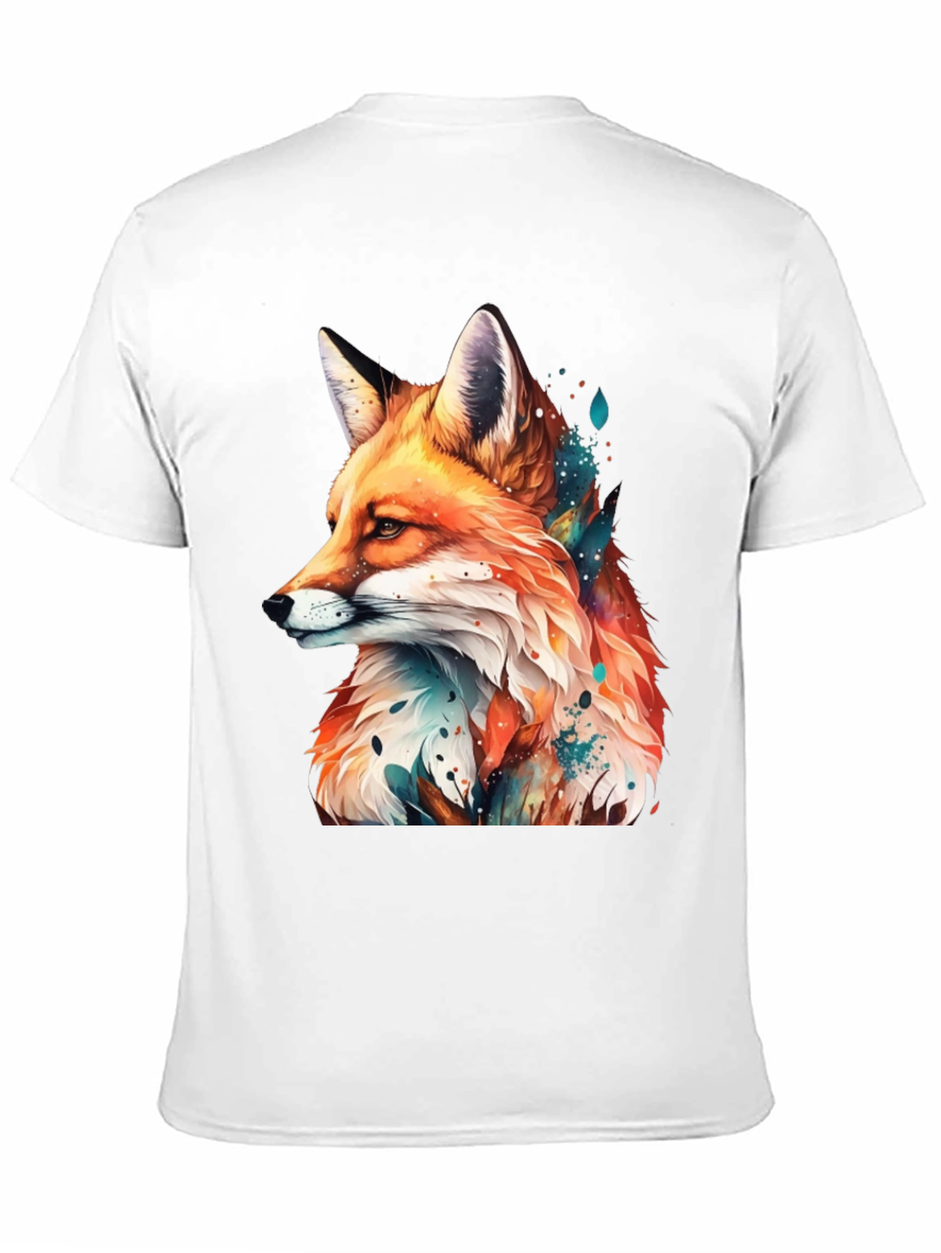 Fox Graphic Black Tee - Artistic Animal Print