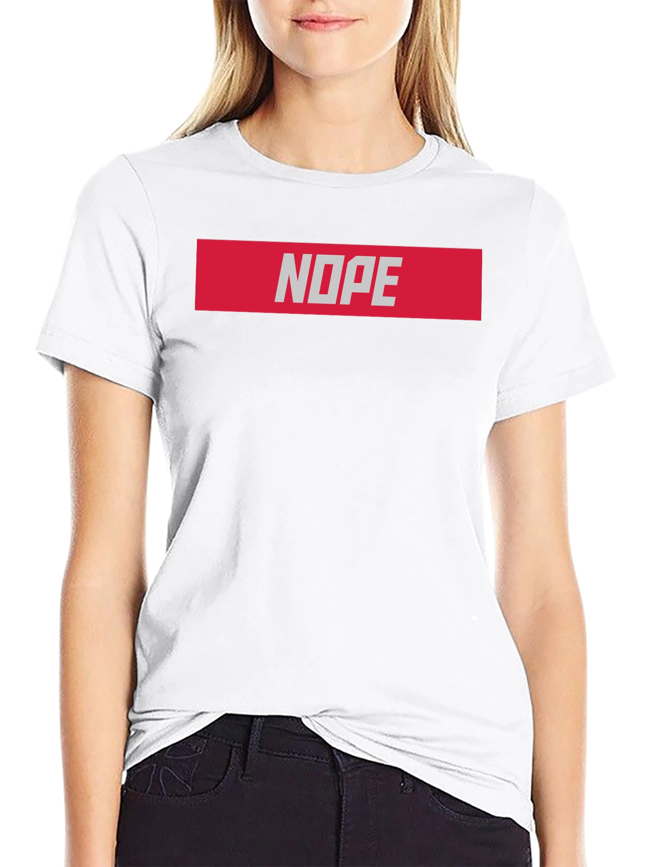 Nope Graphic T-Shirt - Casual Black Tee