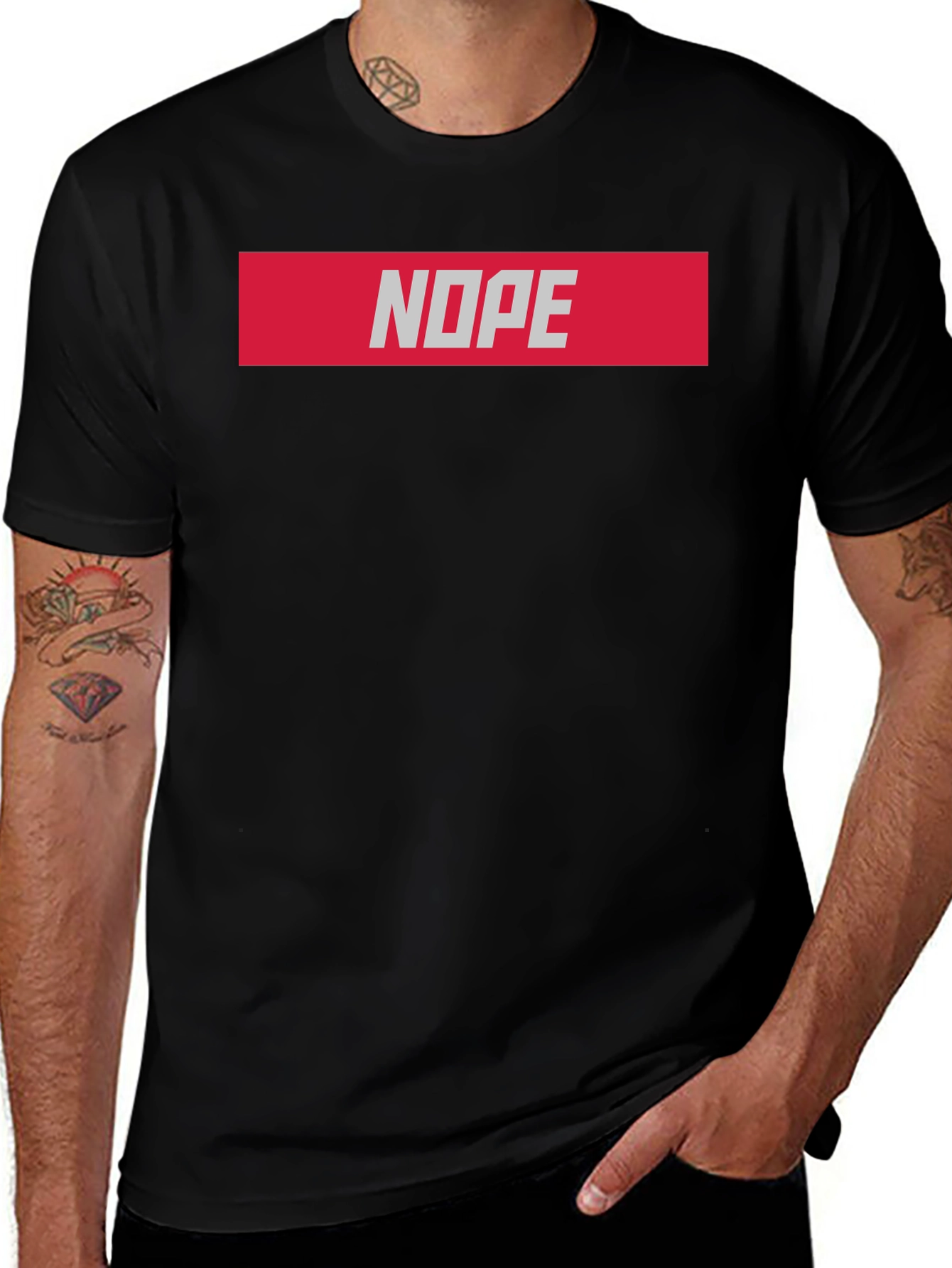 Nope Graphic T-Shirt - Casual Black Tee