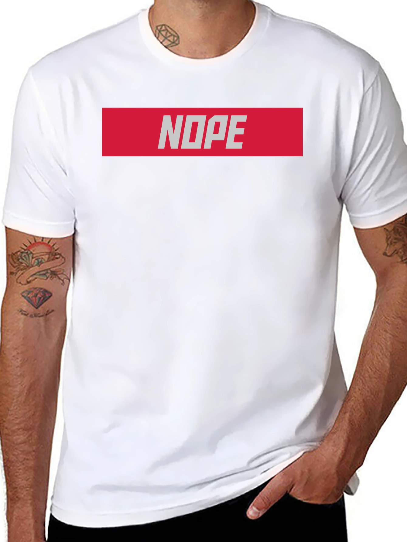 Nope Graphic T-Shirt - Casual Black Tee